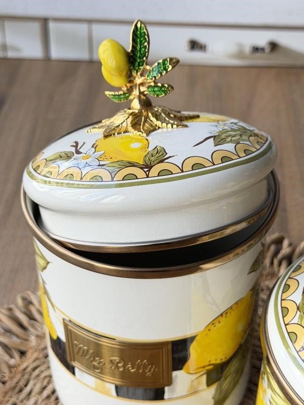 Emaye Kavanoz Seti 2'li  Amarillo