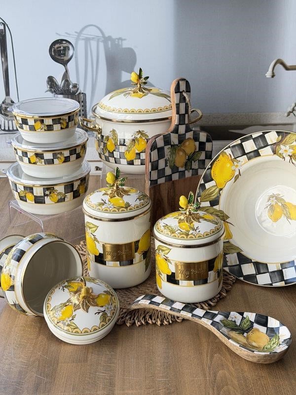 Emaye Mutfak Seti 10 Parça Amarillo