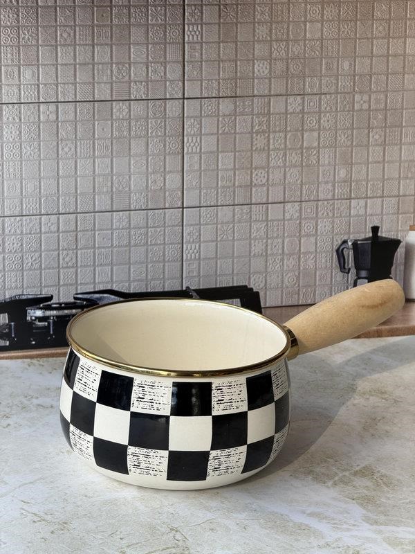 Emaye Sos Tavası Dama Kaçerol 15cm