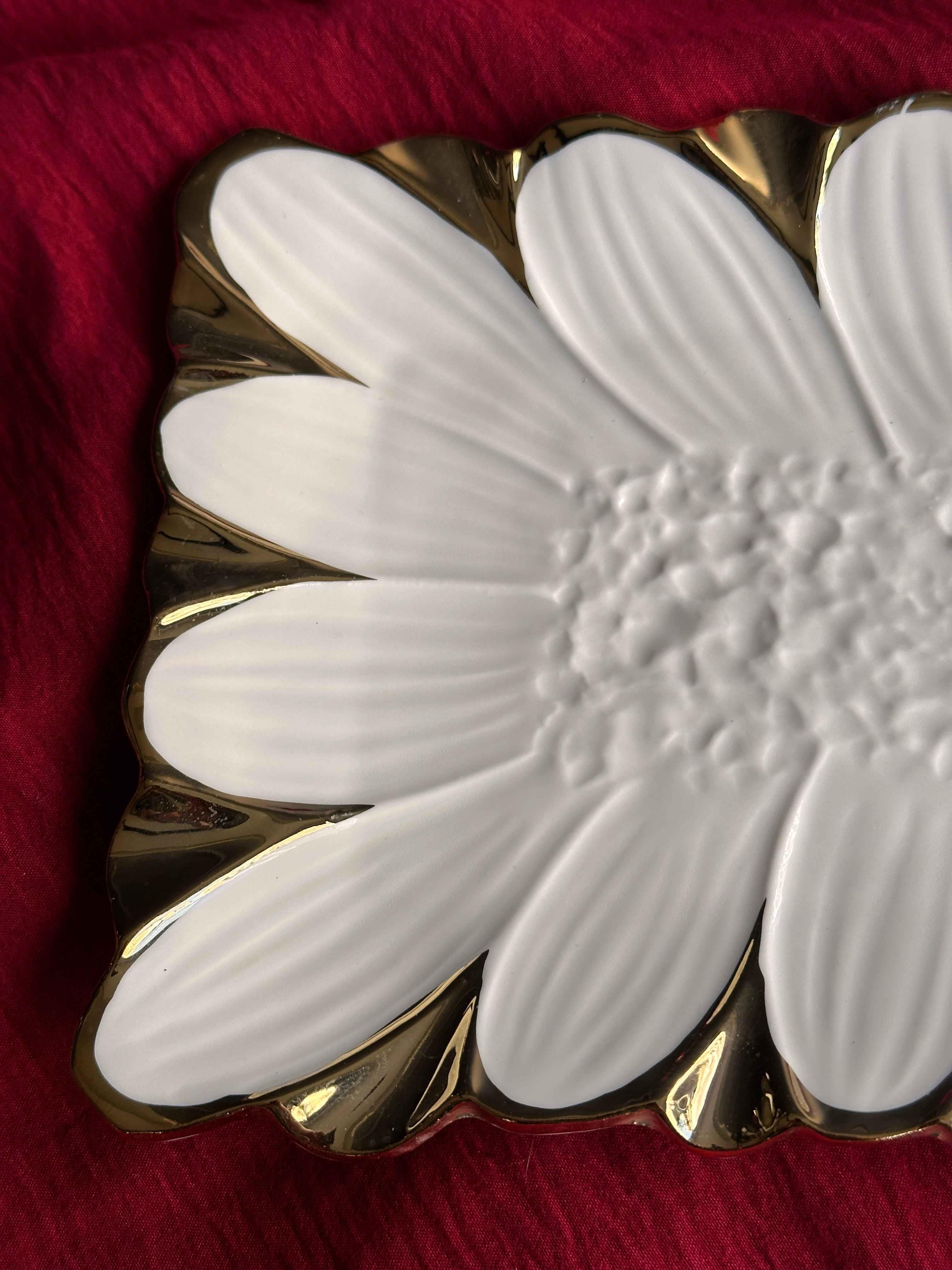 Flora Gold Dikdörtgen Servis Sunum Tabak 27cm
