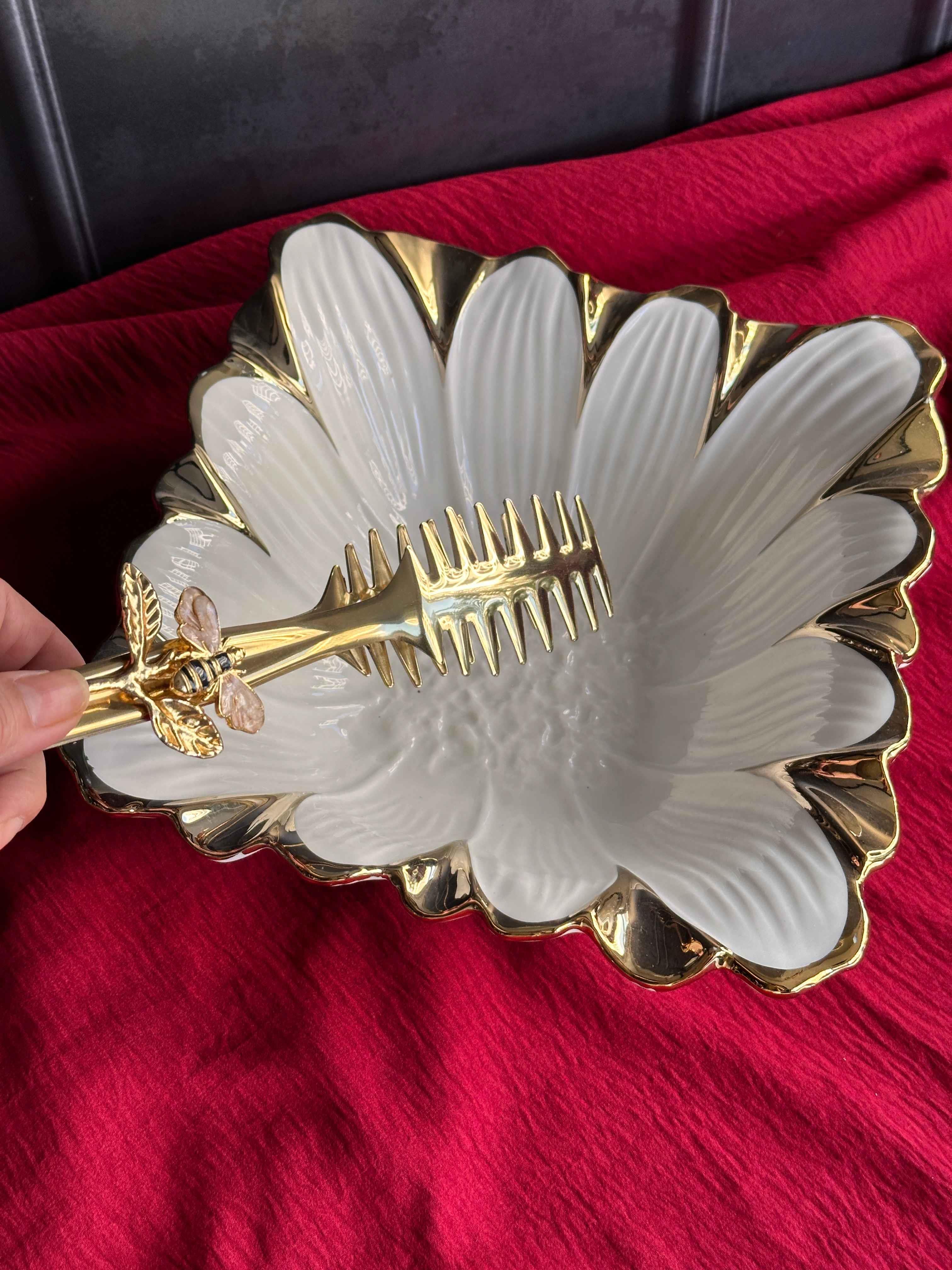 FLORA Gold Kare Salata Kasesi 24cm