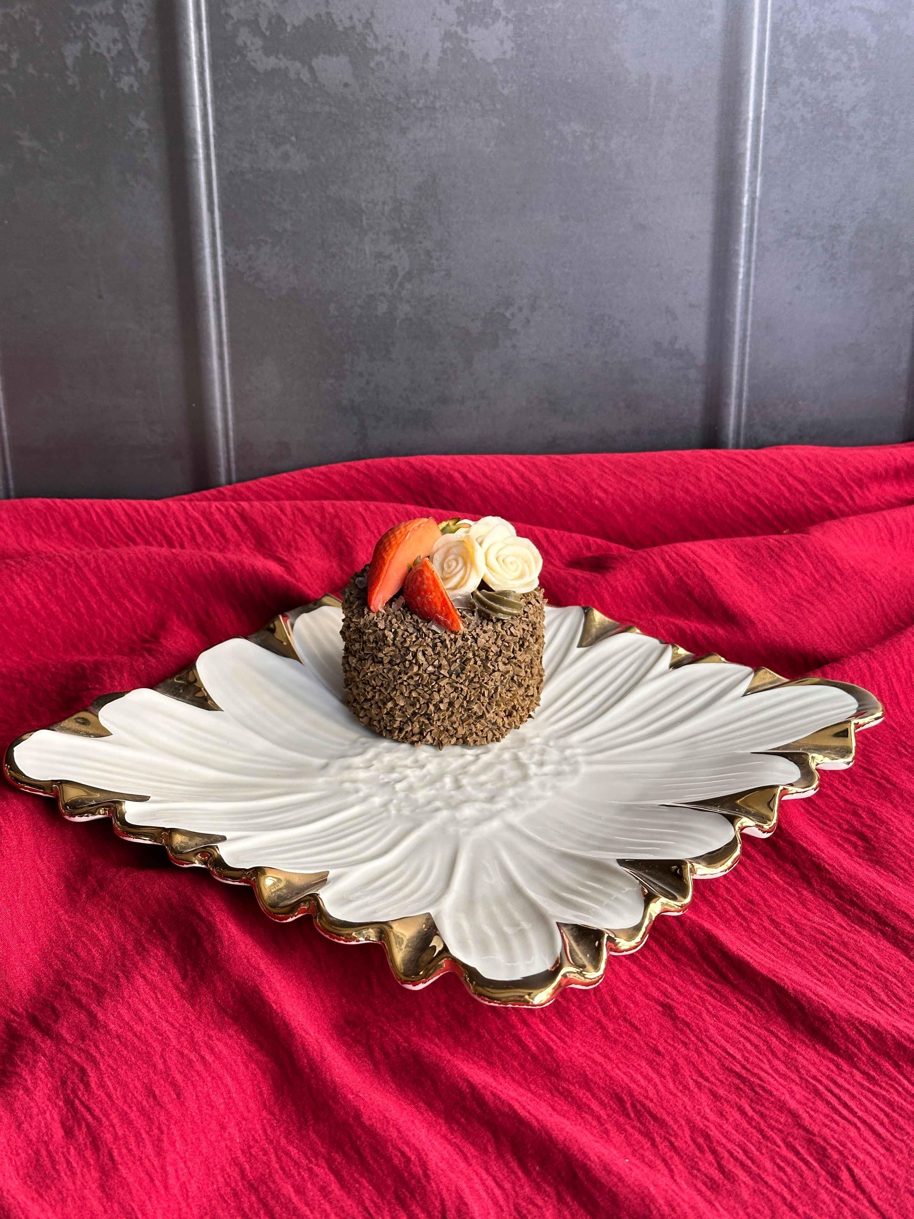 Flora Gold Kare Servis Sunum Tabak 24cm