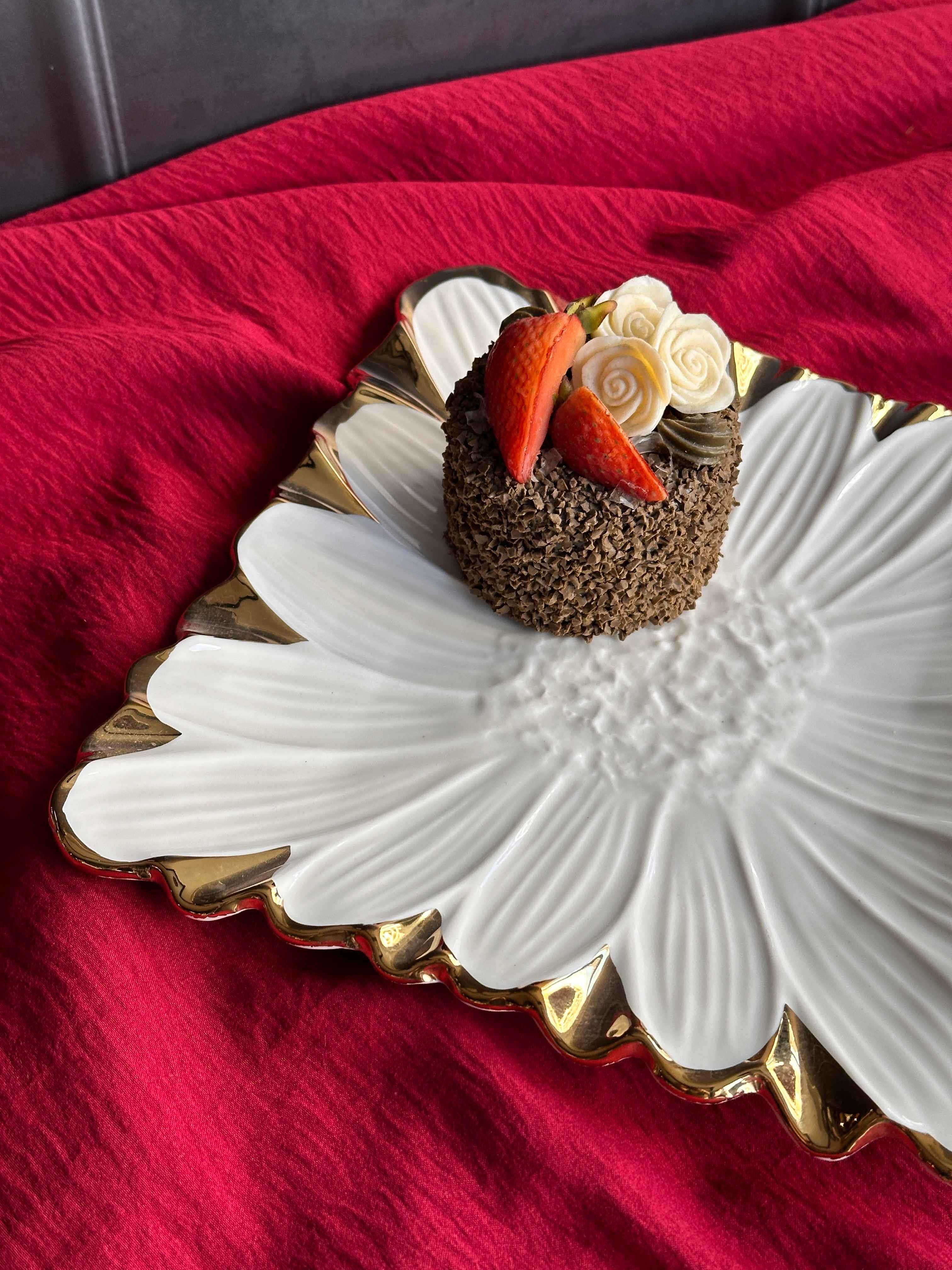 Flora Gold Kare Servis Sunum Tabak 24cm