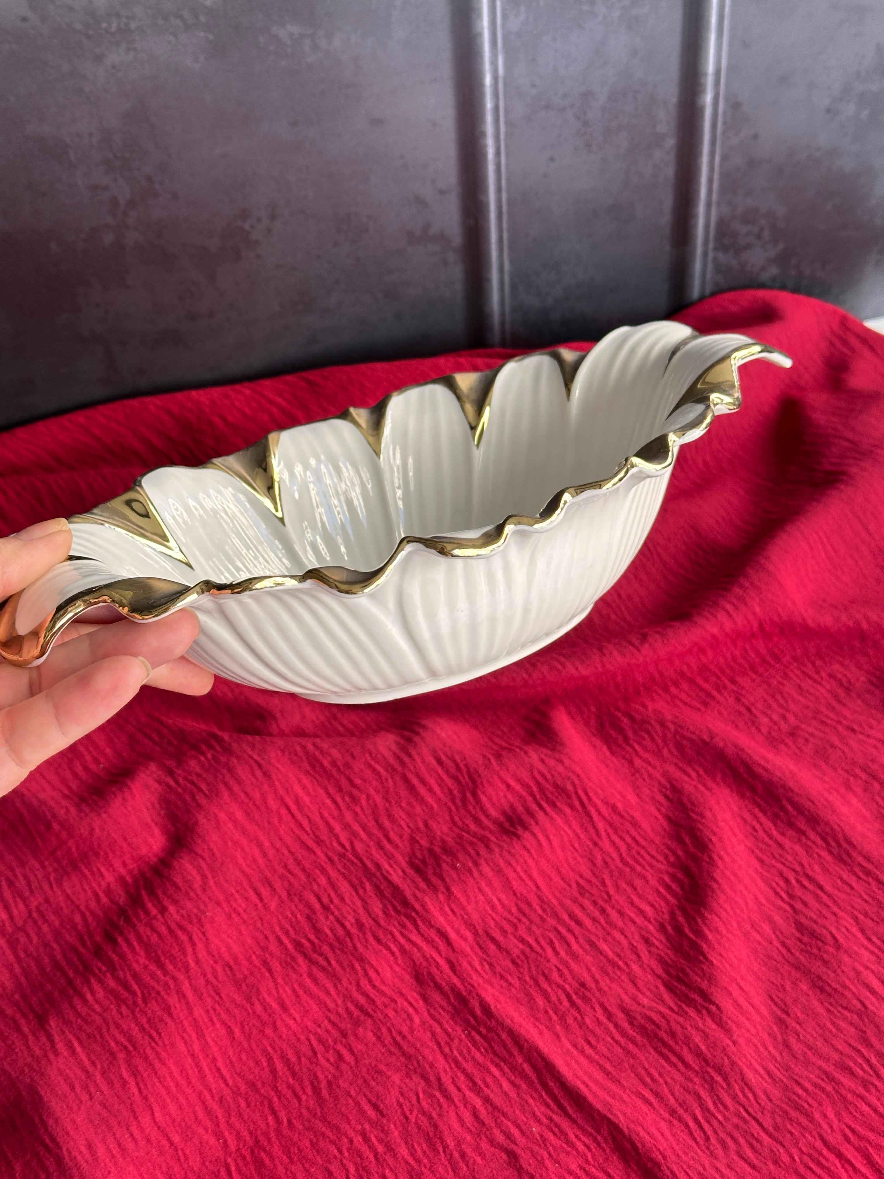 Flora Gold Oval Servis Sunum Tabak 27cm