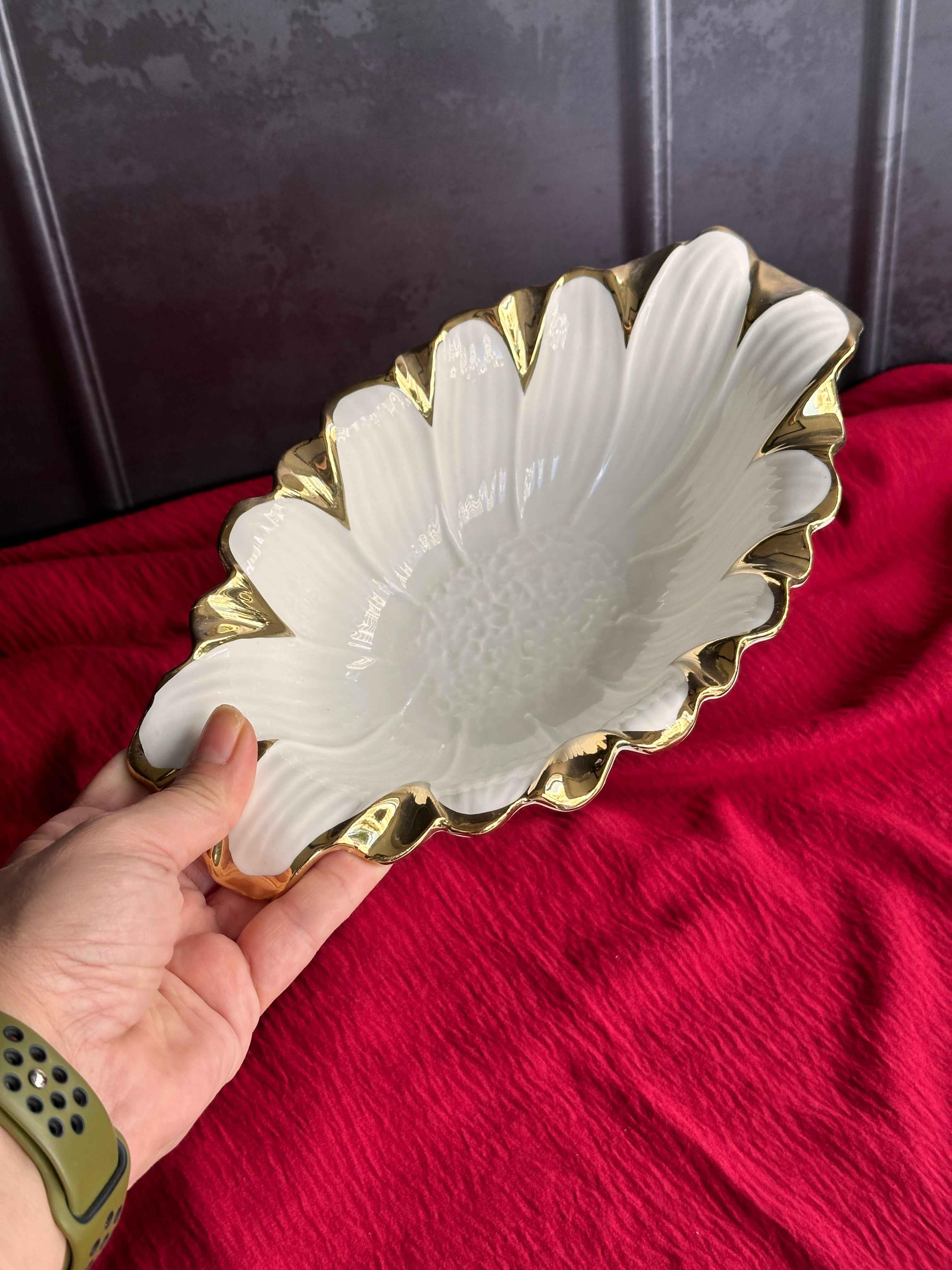 Flora Gold Oval Servis Sunum Tabak 27cm