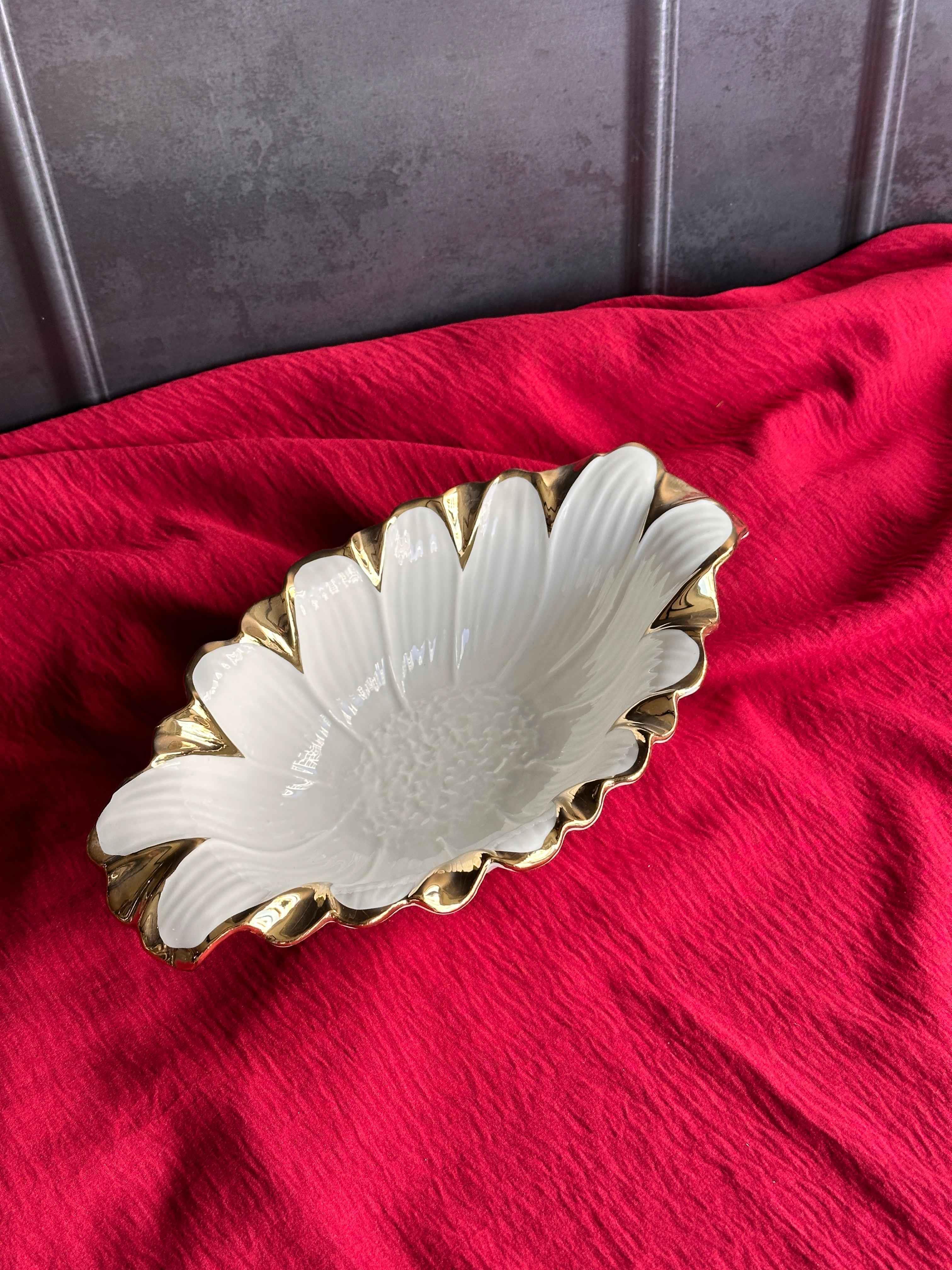 Flora Gold Oval Servis Sunum Tabak 27cm