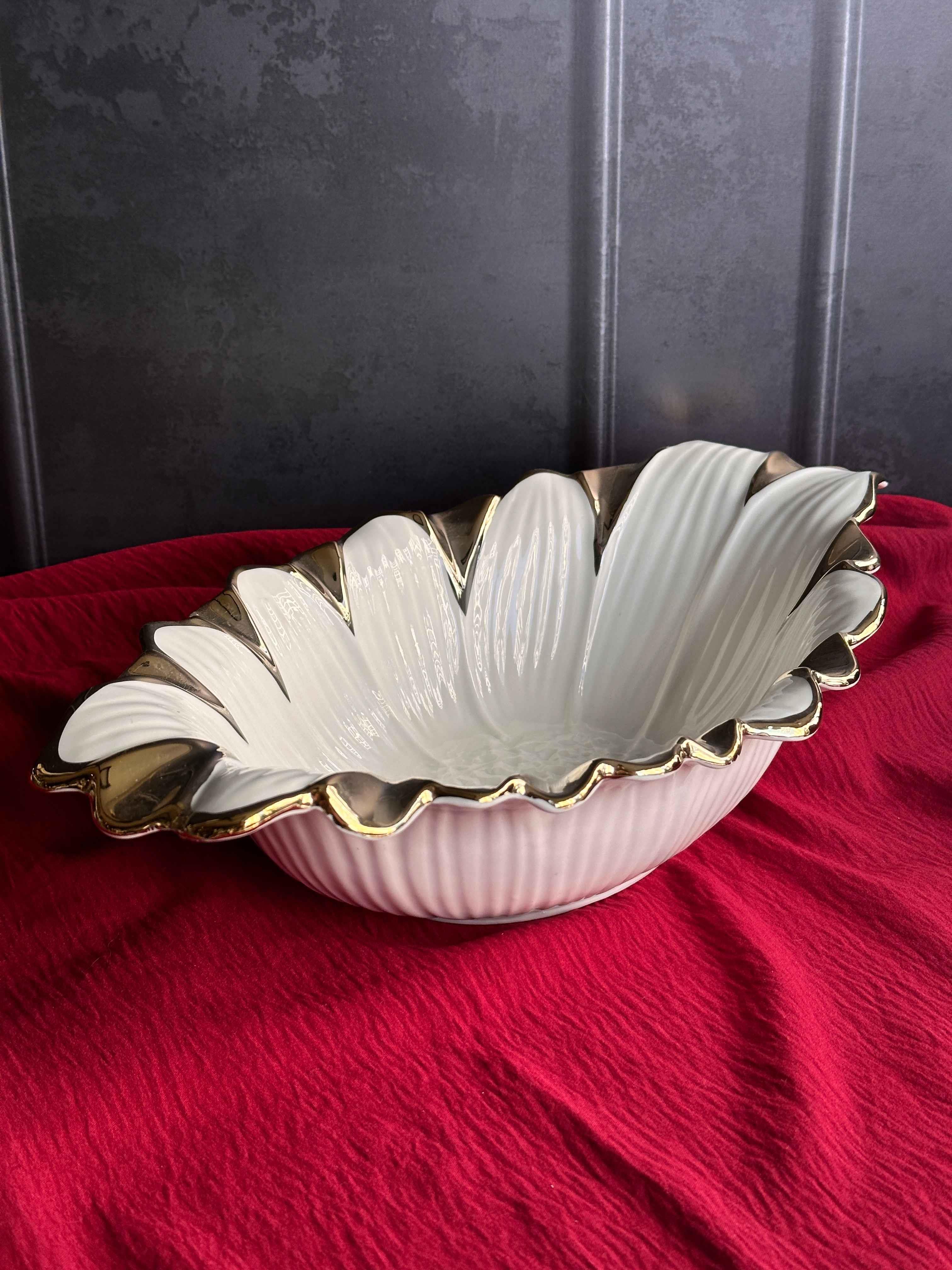 Flora Gold Oval Servis Sunum Tabak 37cm