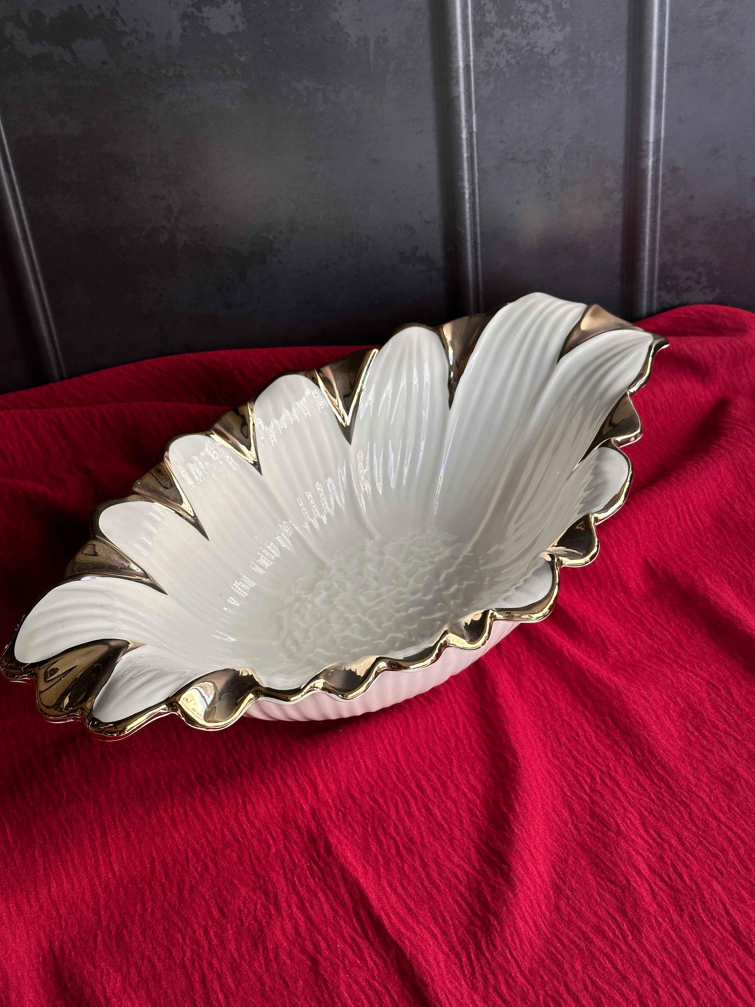 Flora Gold Oval Servis Sunum Tabak 37cm