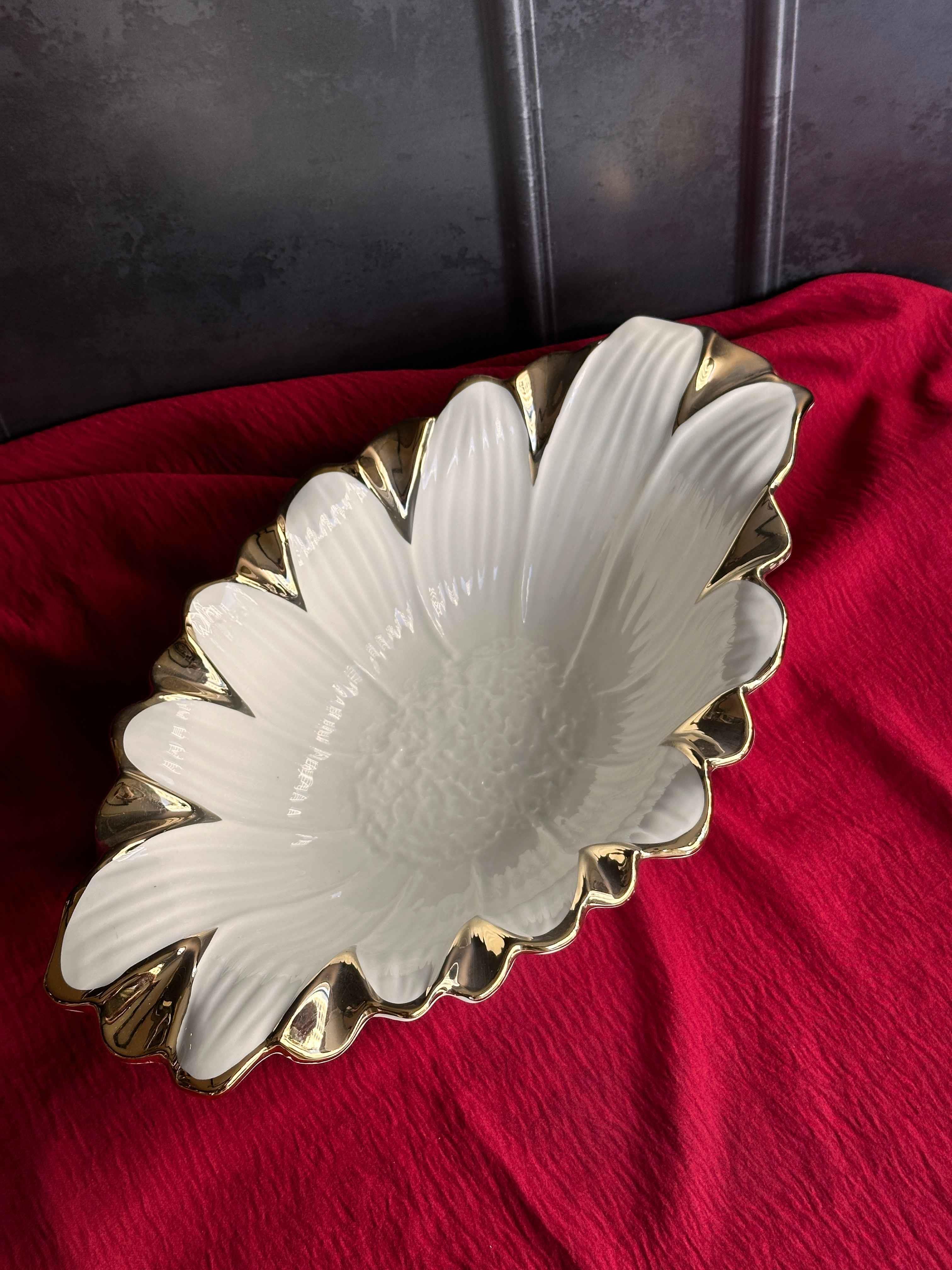 Flora Gold Oval Servis Sunum Tabak 37cm