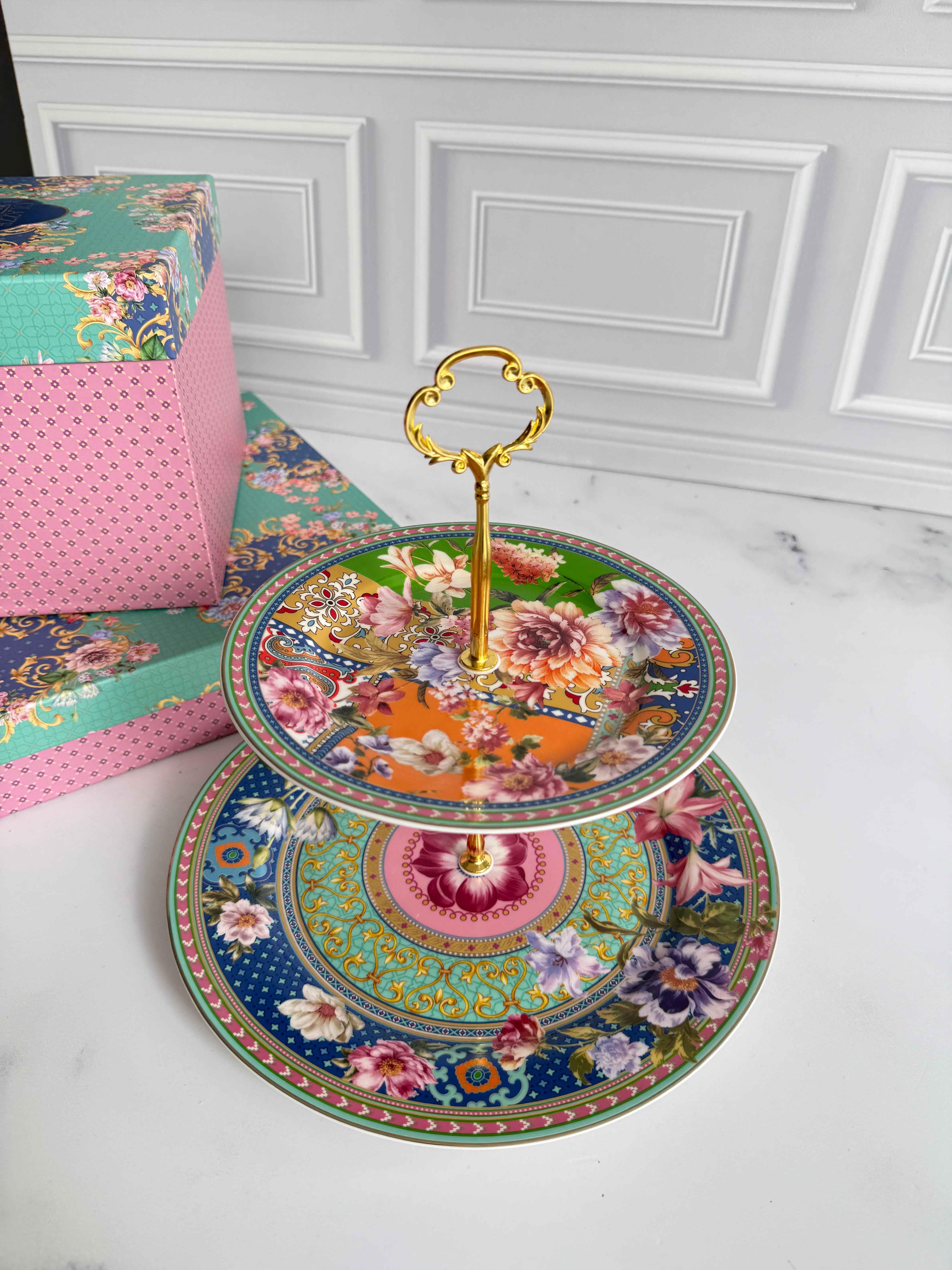 Floral Katlı Kek Kurabiye Standı