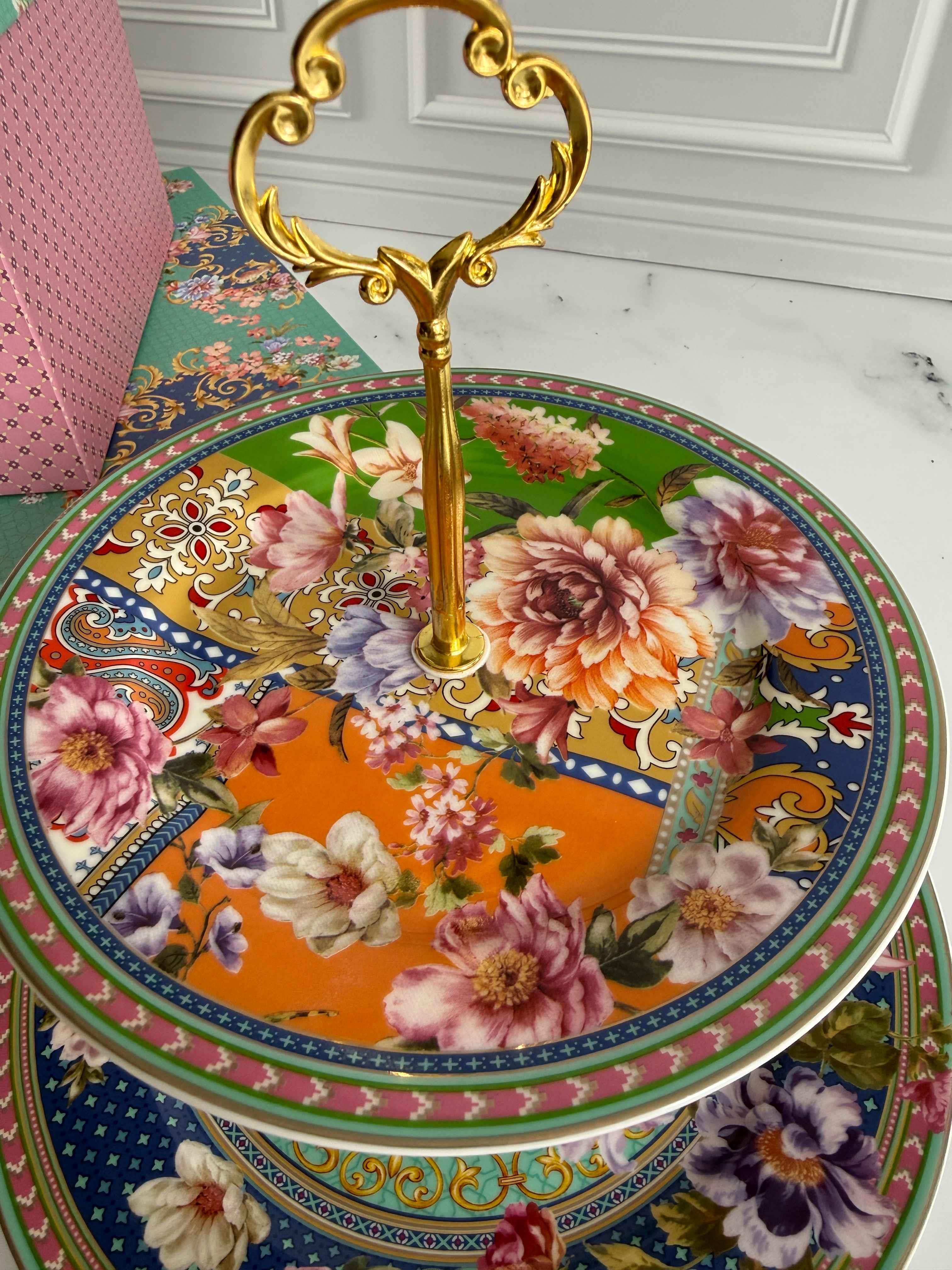 Floral Katlı Kek Kurabiye Standı