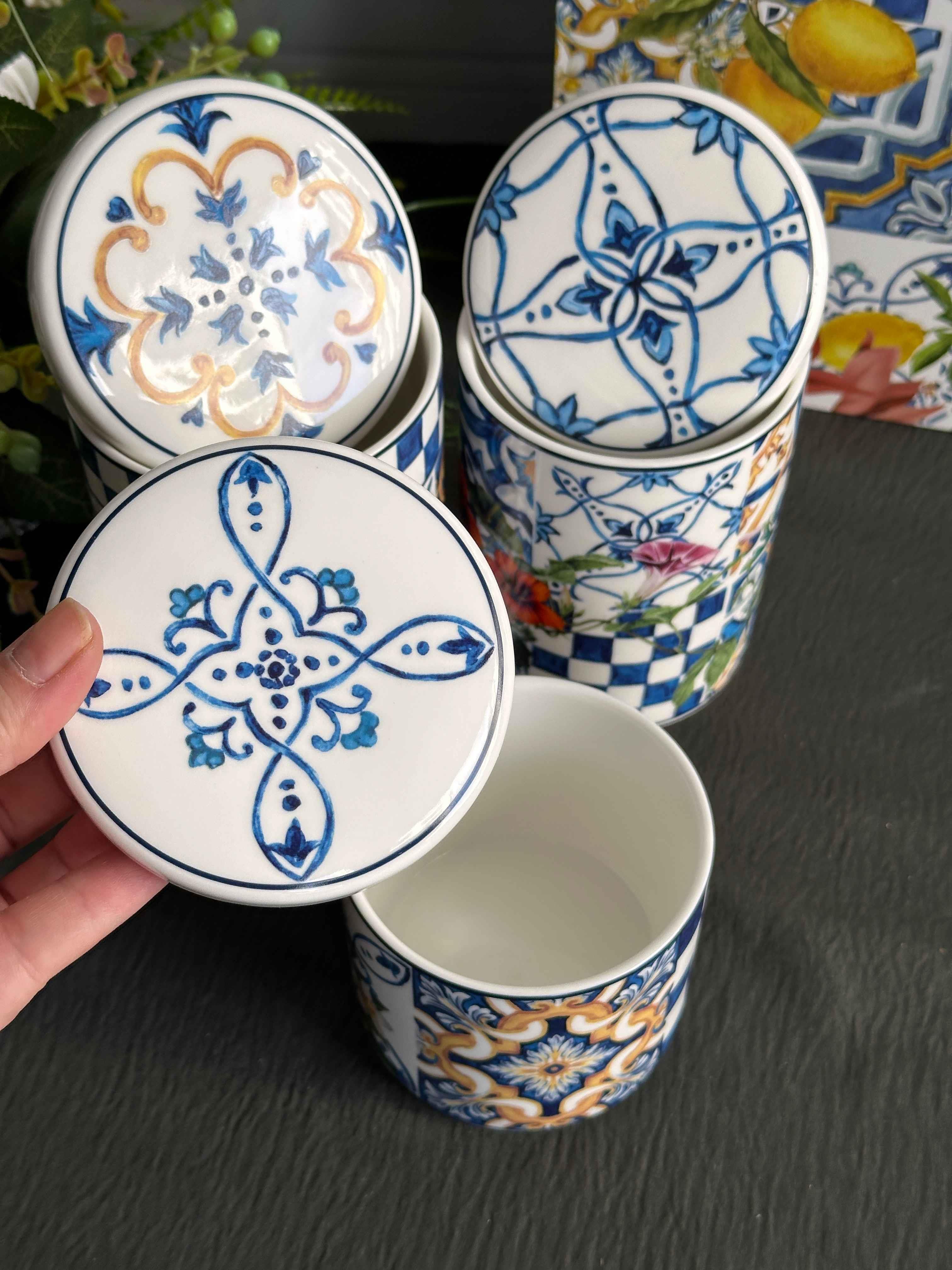 Italy Garden Porselen 3'lü Kavanoz Seti