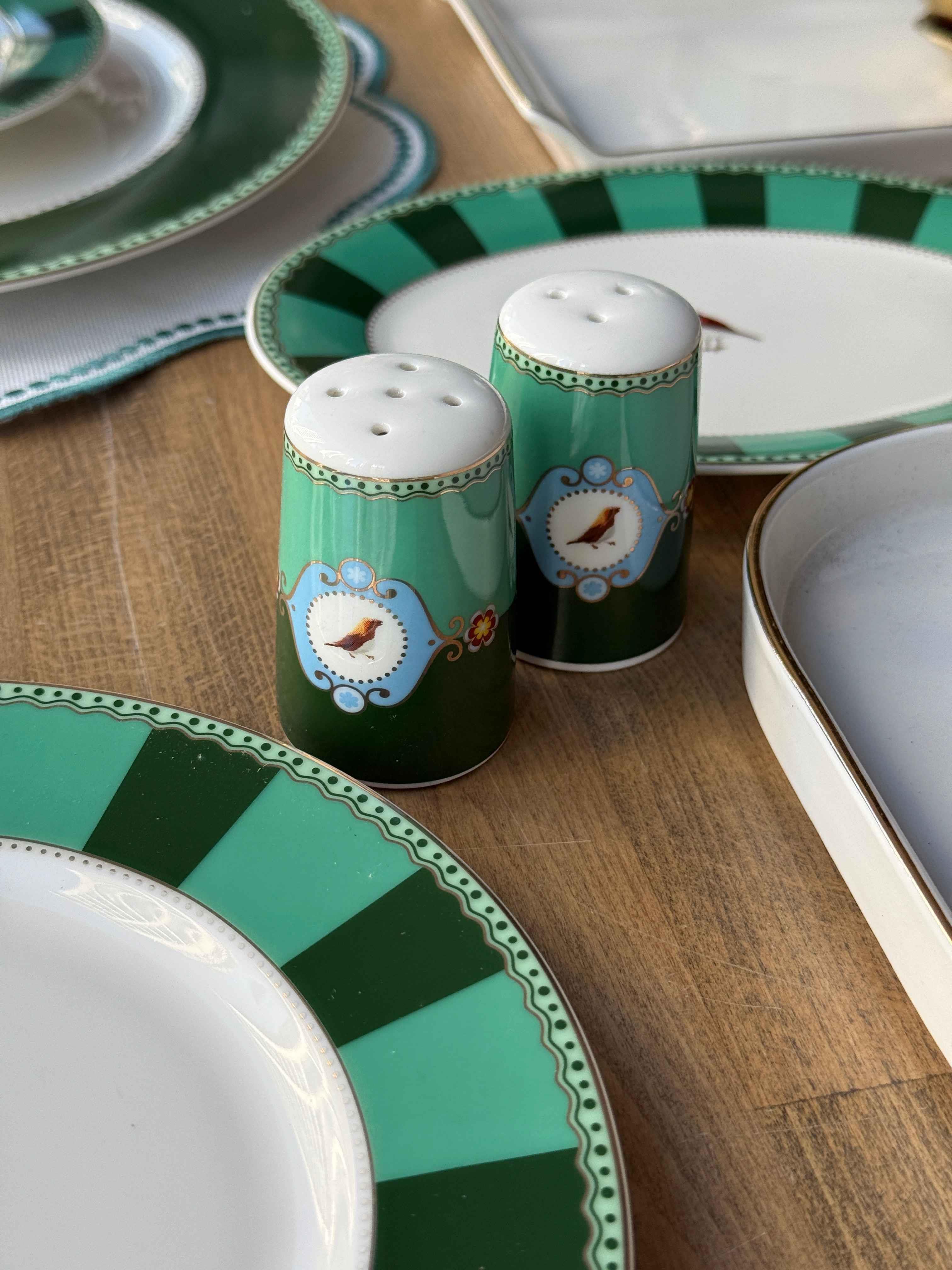 Kahvaltı Takımı Bird Green 62 Parça 6 Kişilik