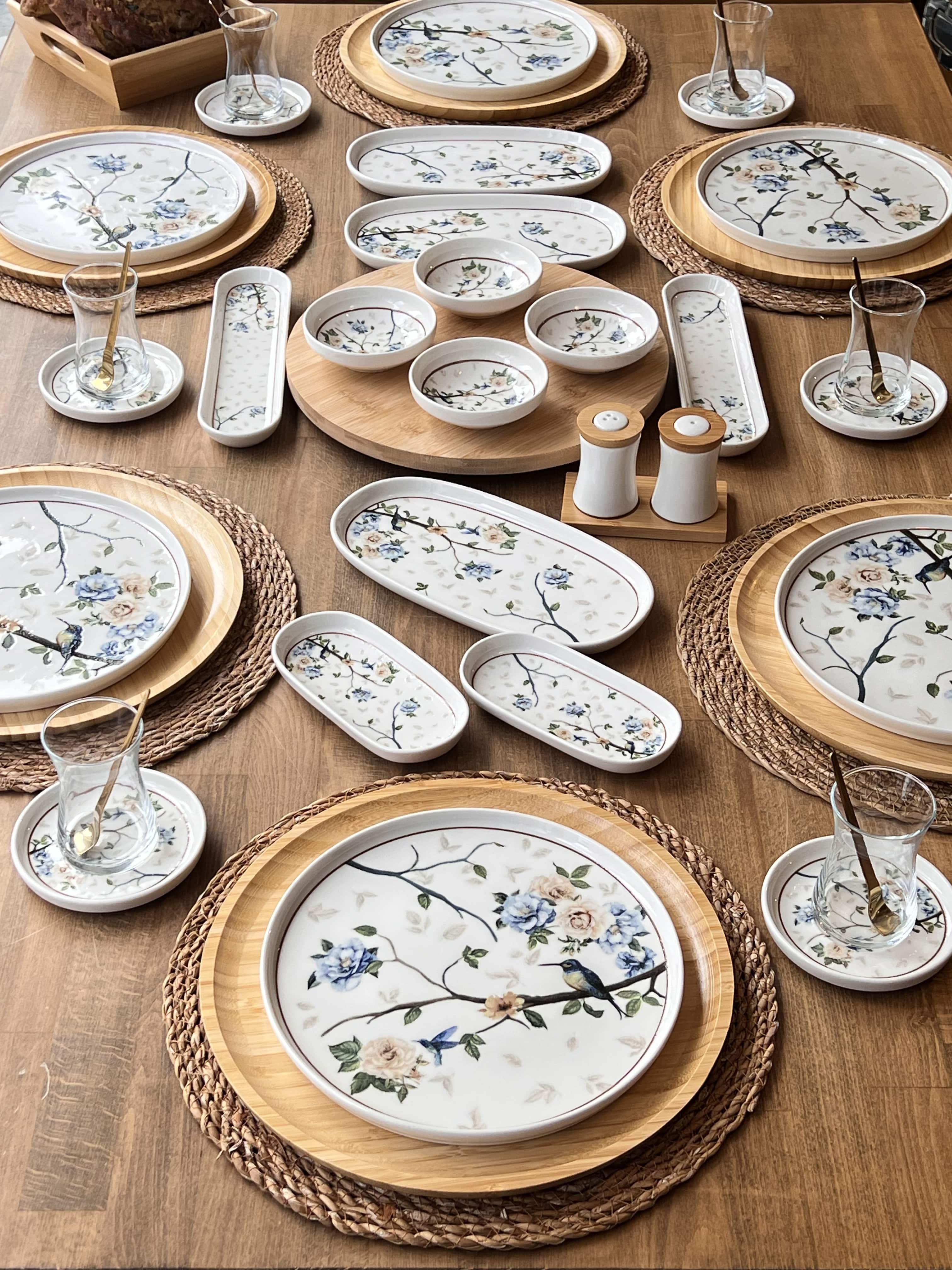 Kahvaltı Takımı Floral Elegance 52 Parça 6 Kişilik