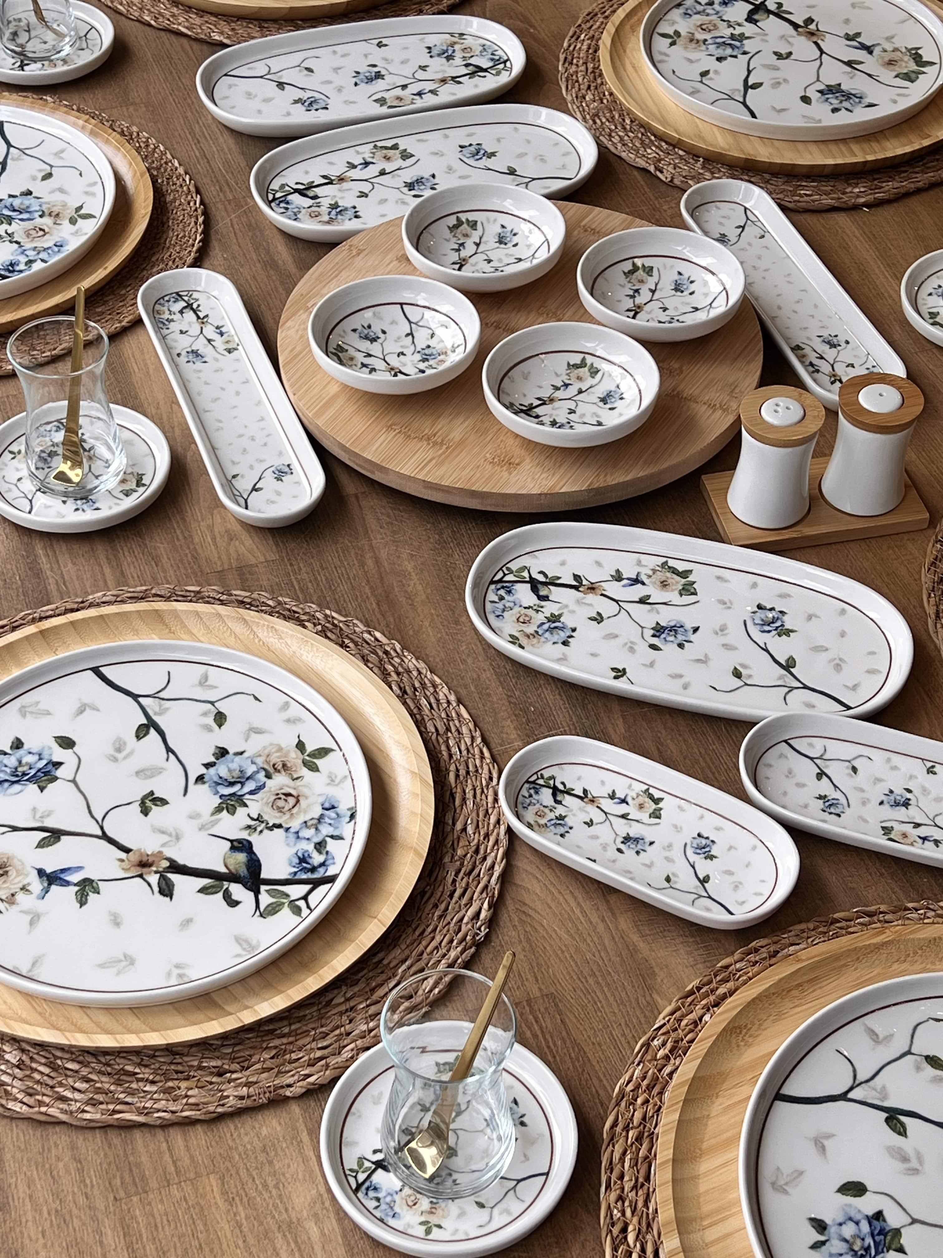 Kahvaltı Takımı Floral Elegance 52 Parça 6 Kişilik