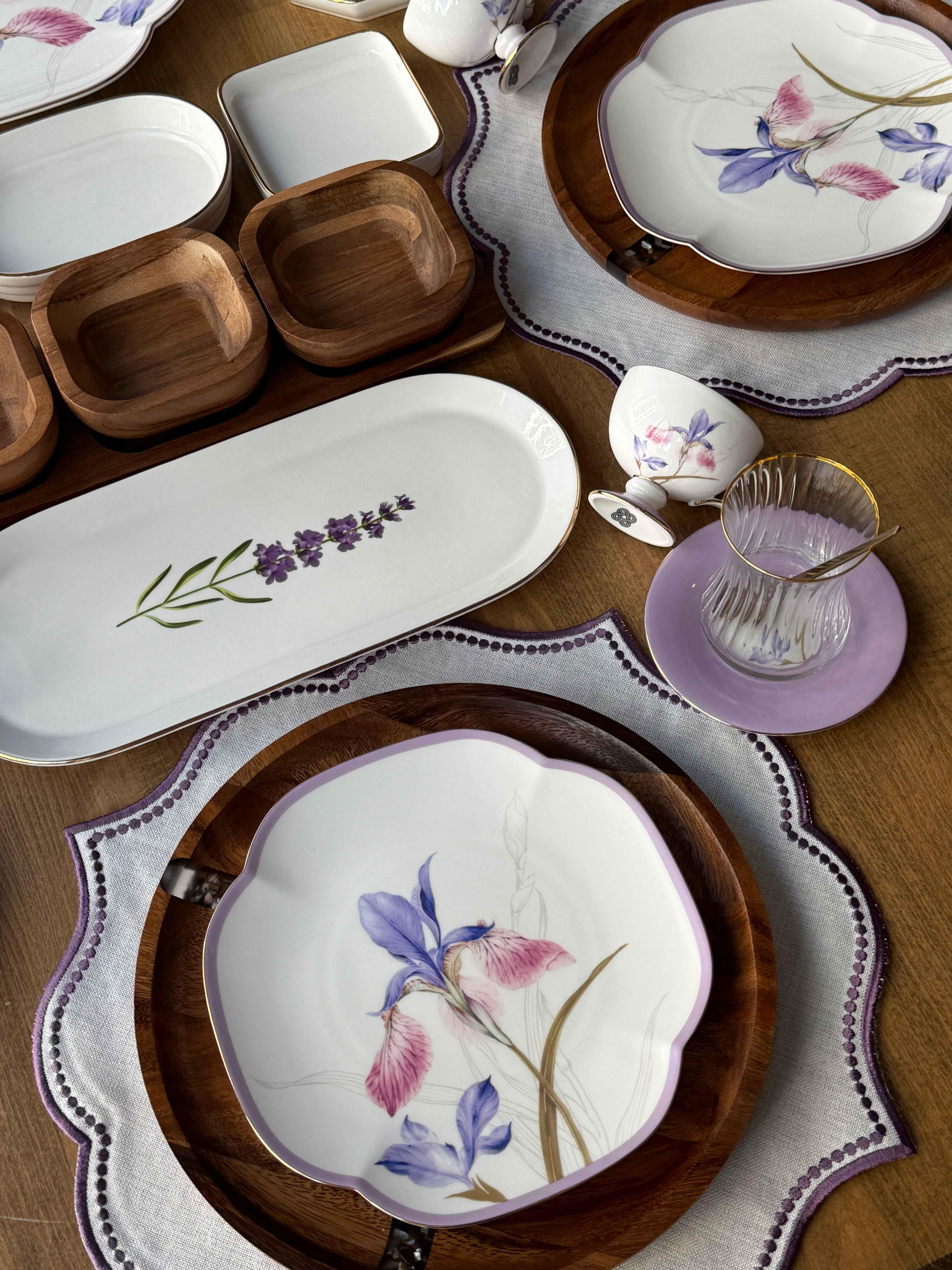 Kahvaltı Takımı Iris Akasya 62 Parça 6 Kişilik