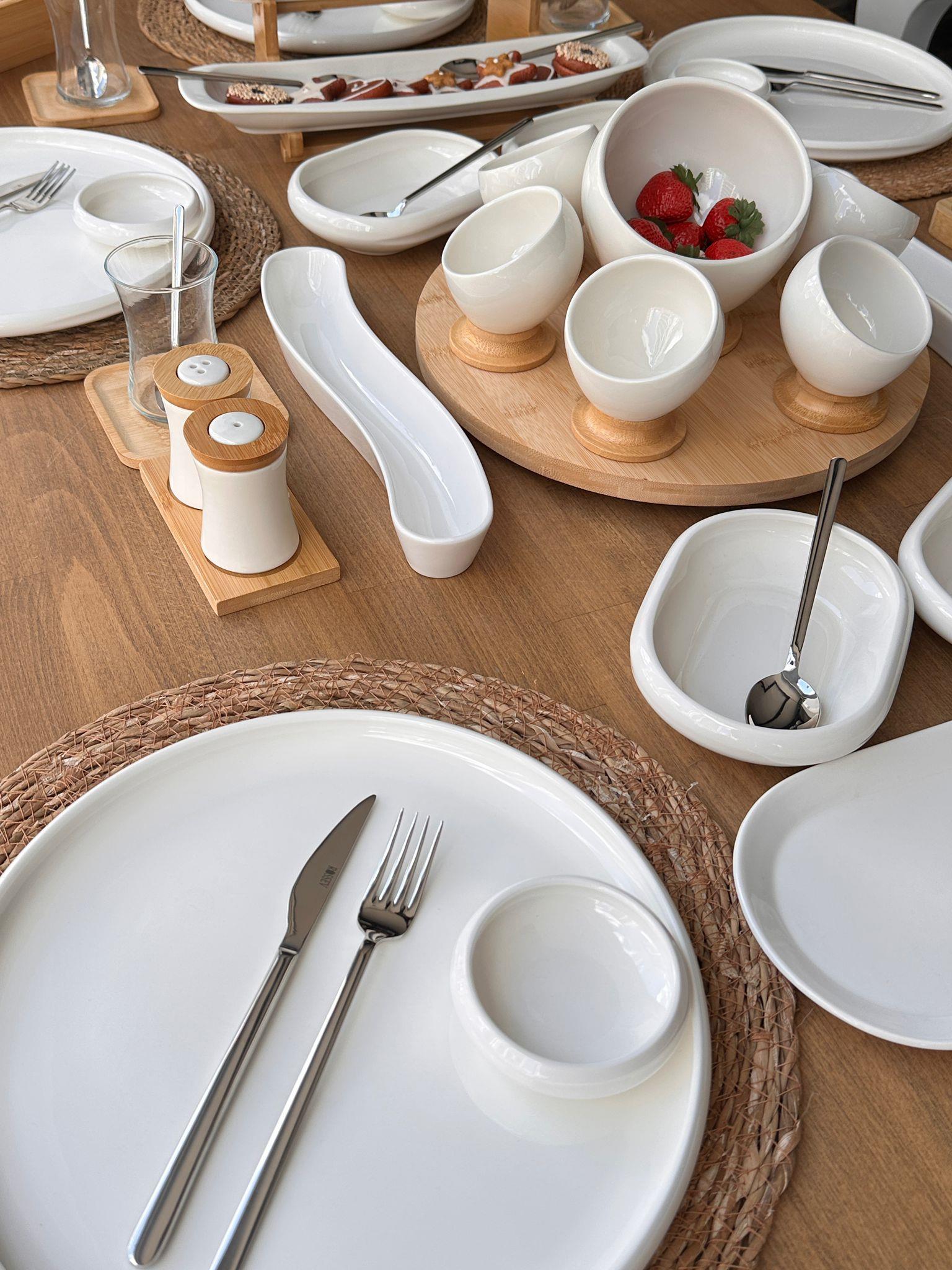 Kahvaltı Takımı Limpio Bambu 77 Parça 6 Kişilik