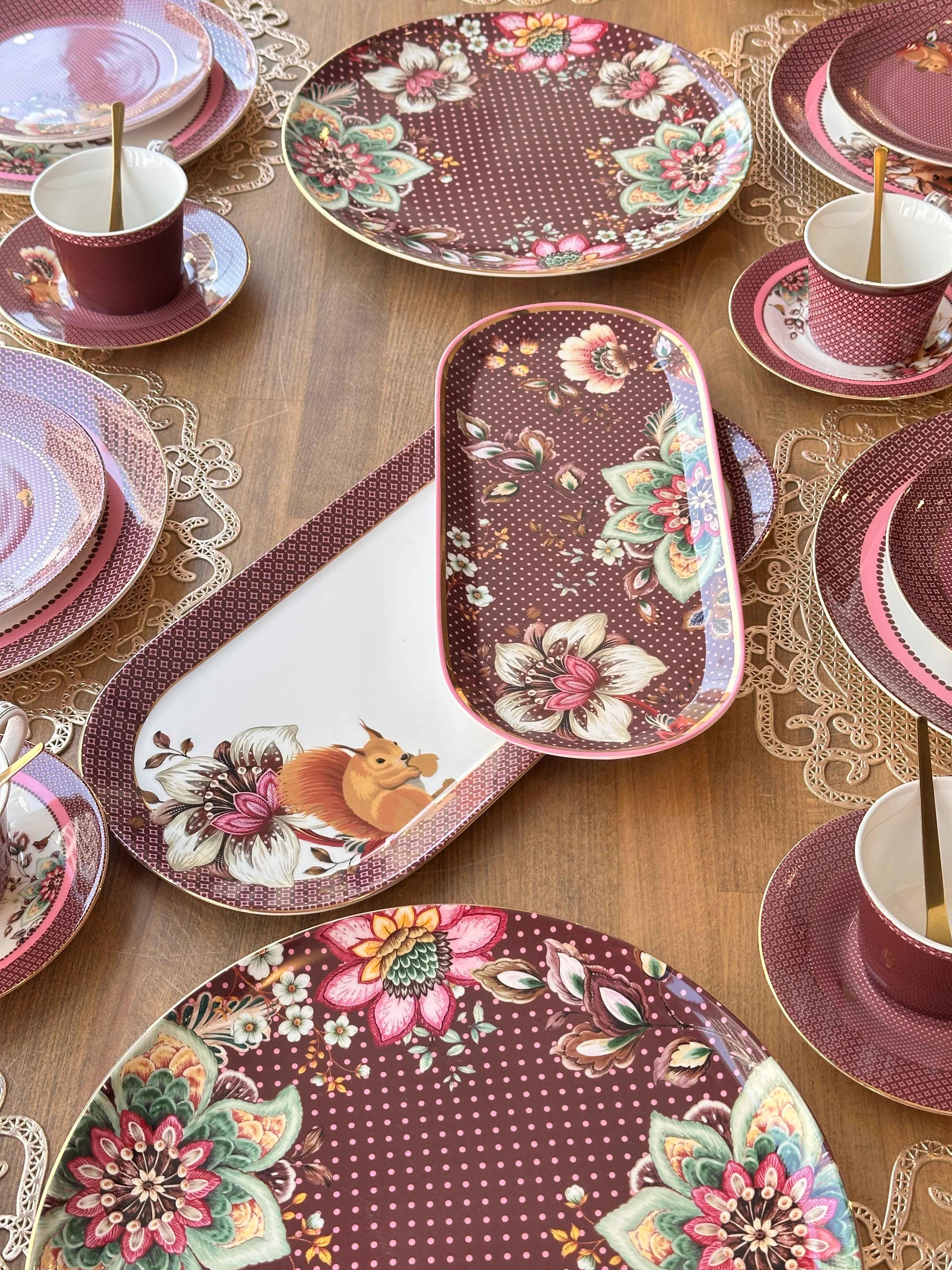 Kahvaltı Takımı Magenta  52 Parça 8 Kişilik