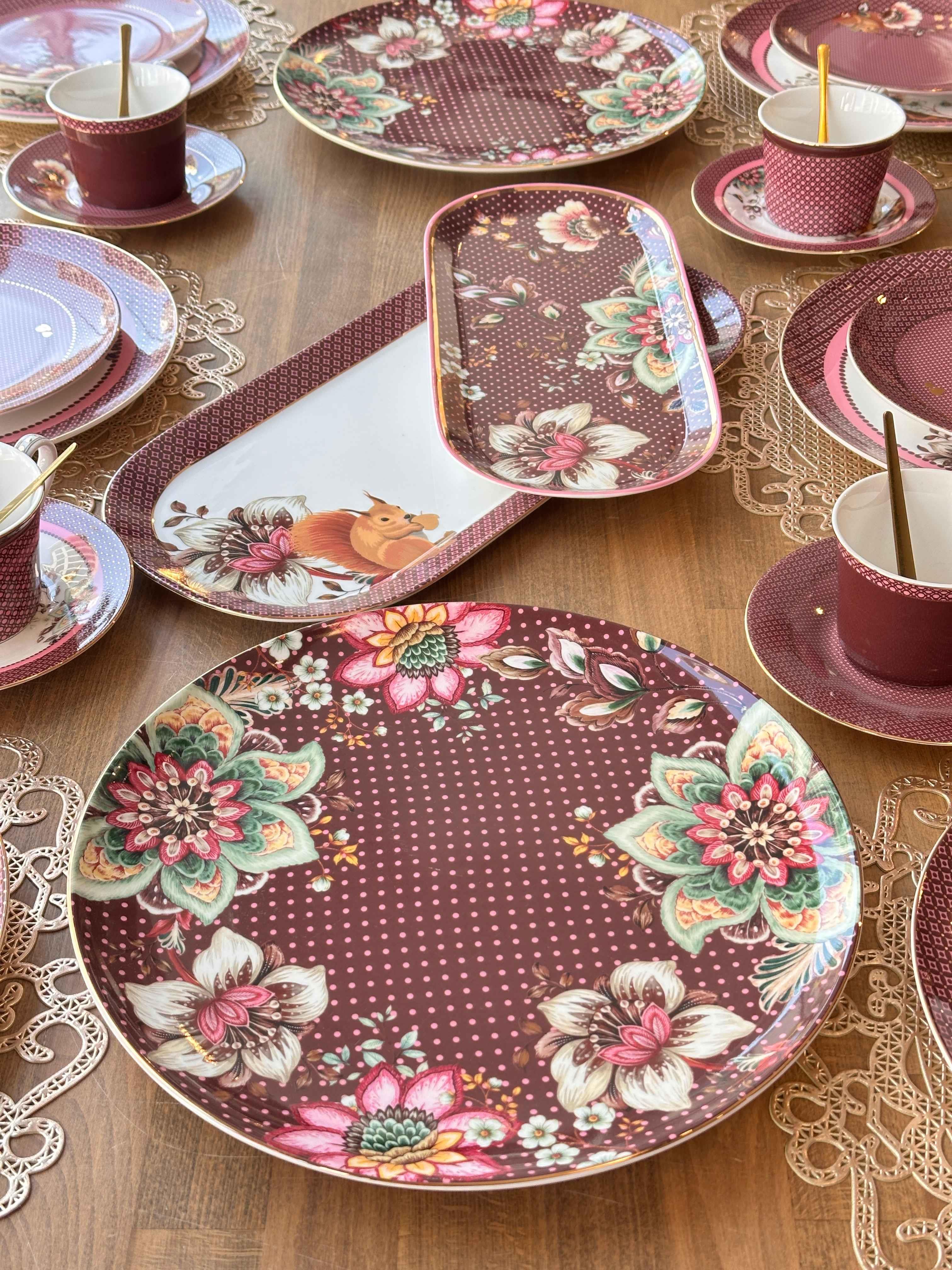 Kahvaltı Takımı Magenta  52 Parça 8 Kişilik