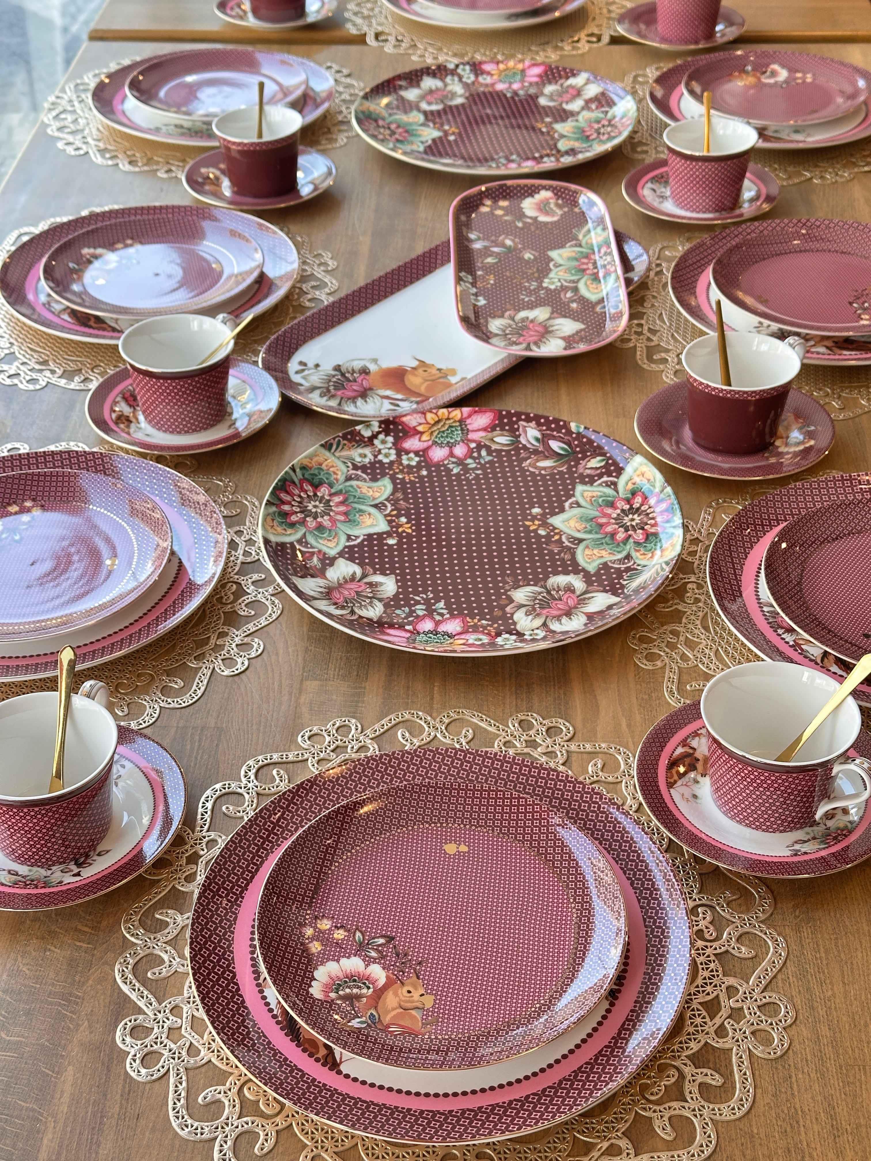 Kahvaltı Takımı Magenta  52 Parça 8 Kişilik