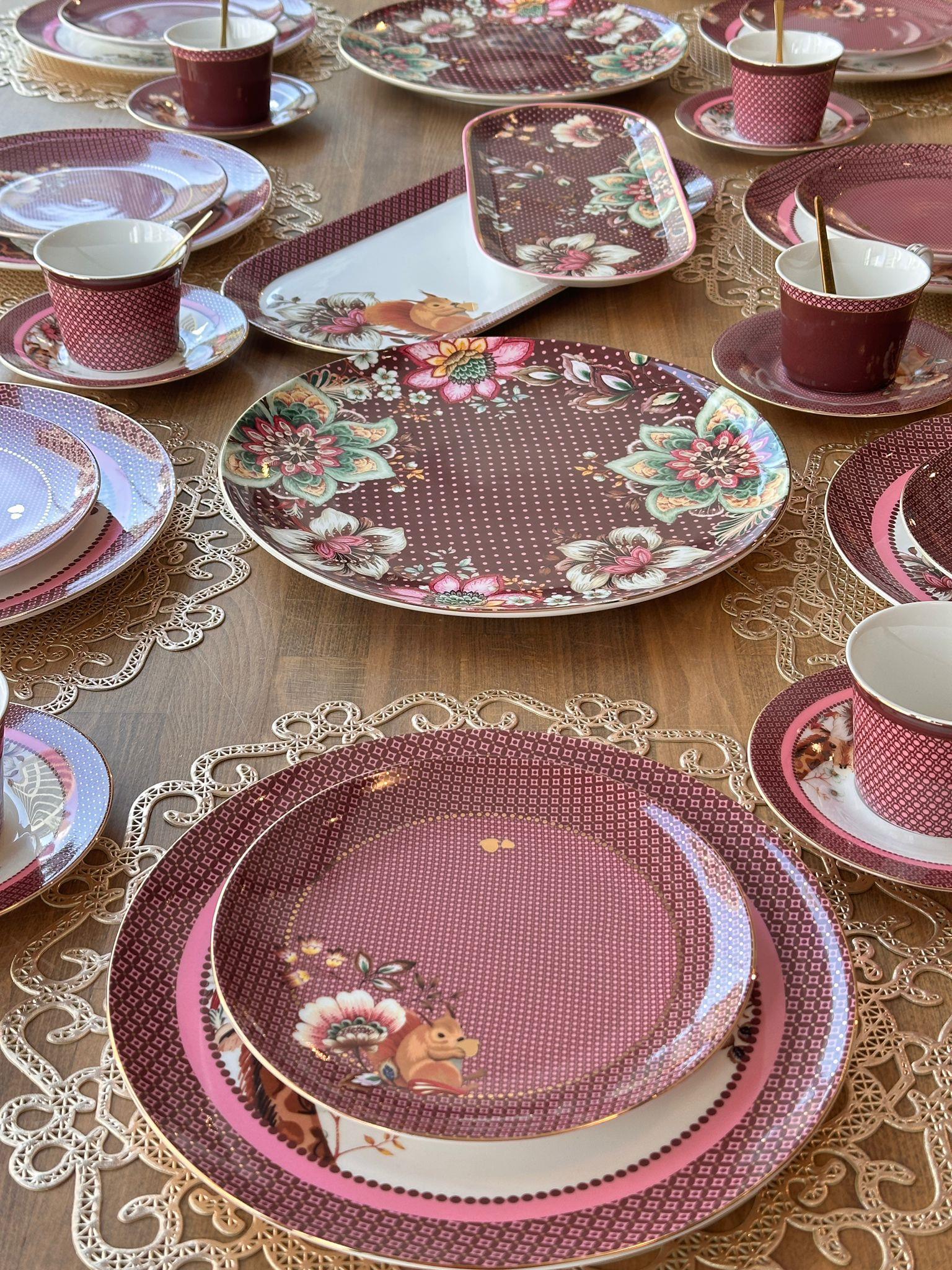 Kahvaltı Takımı Magenta  52 Parça 8 Kişilik