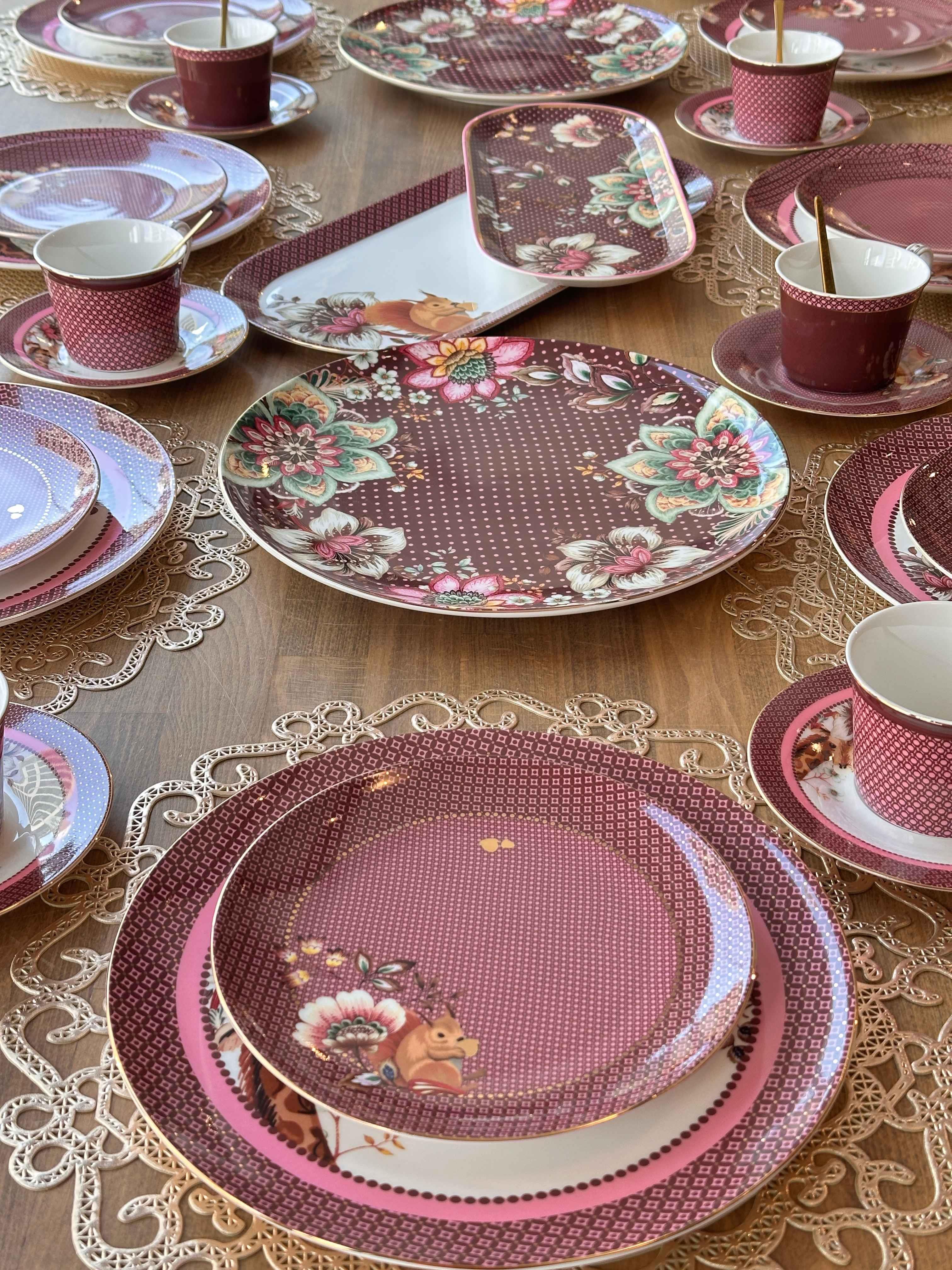 Kahvaltı Takımı Magenta  52 Parça 8 Kişilik