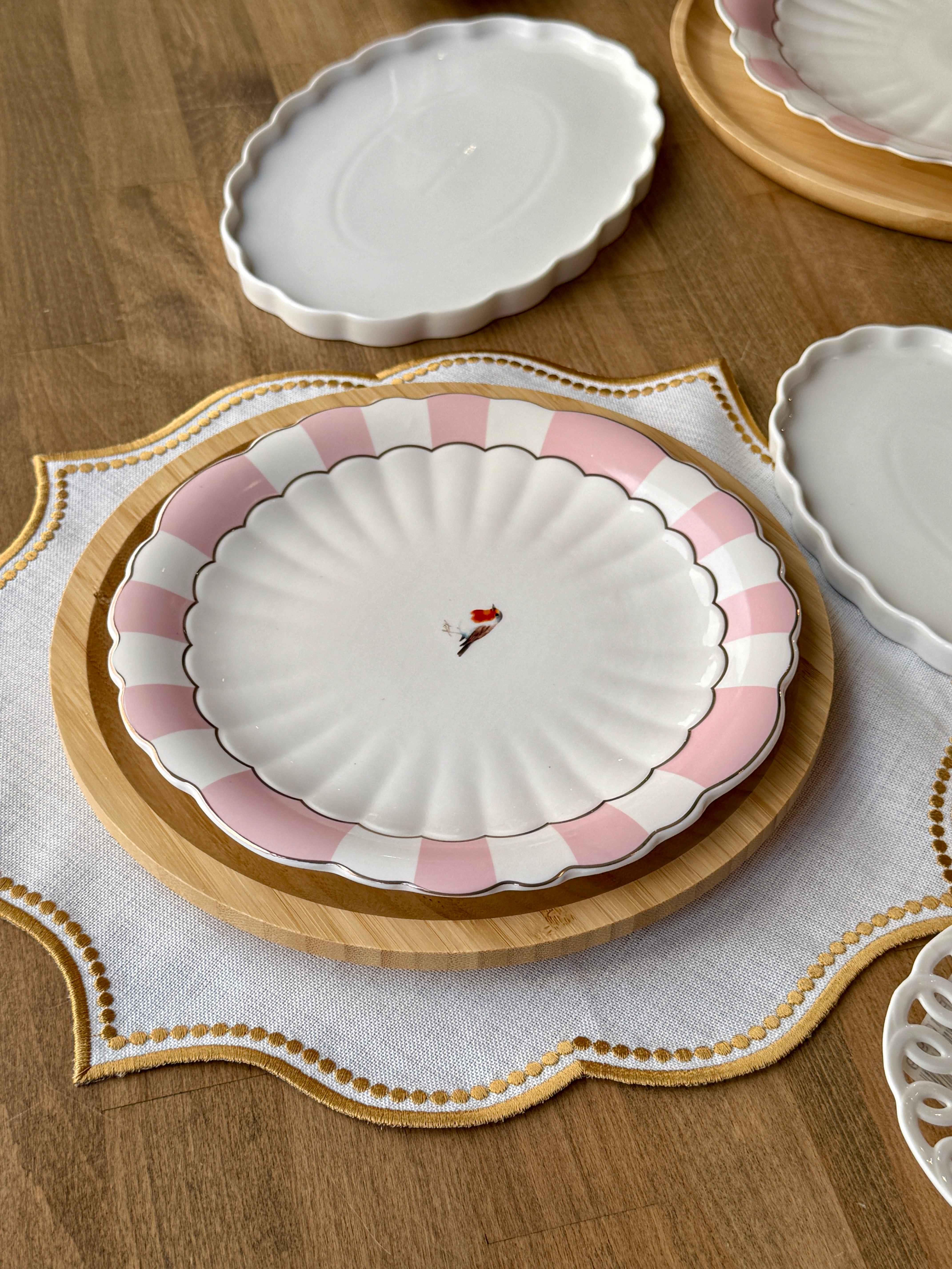 Kahvaltı Takımı Pink Bird 54 Parça 6 Kişilik