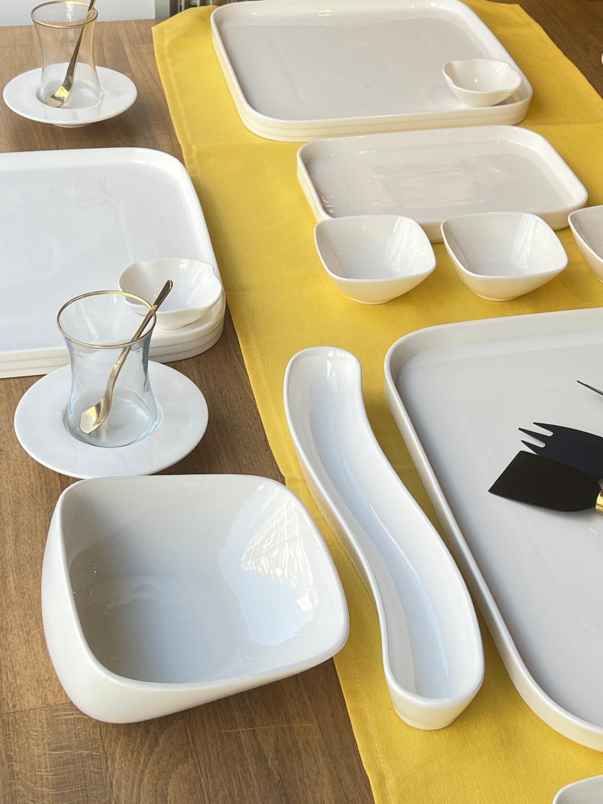 Kahvaltı Takımı Pure Kare 46 Parça 6 Kişilik