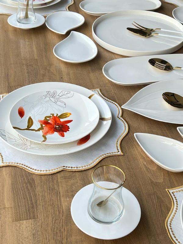 Kahvatı Takımı Royal Flower 56 Parça 6 Kişilik