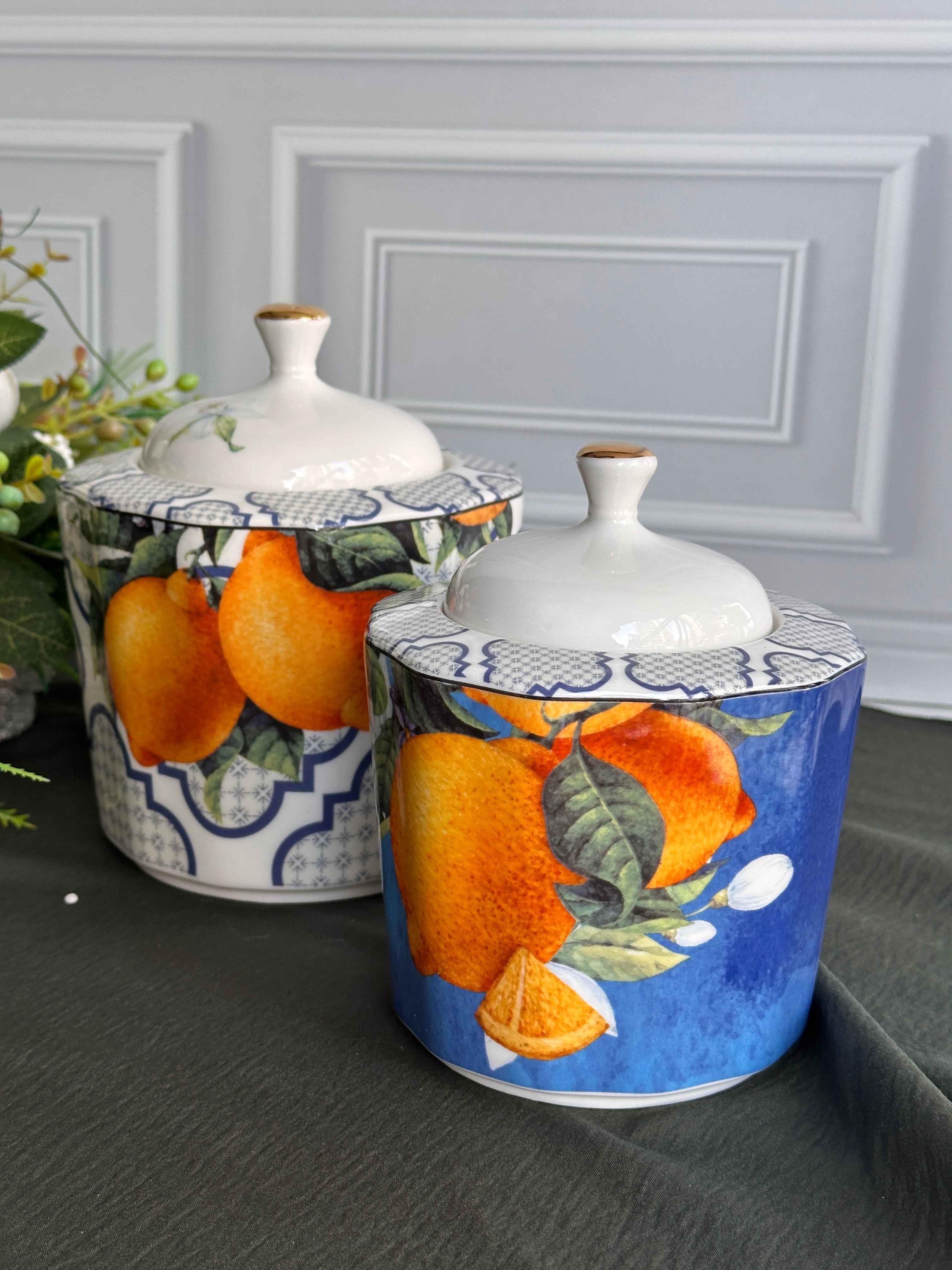 Lemons 2'Li Porselen Kavanoz Seti