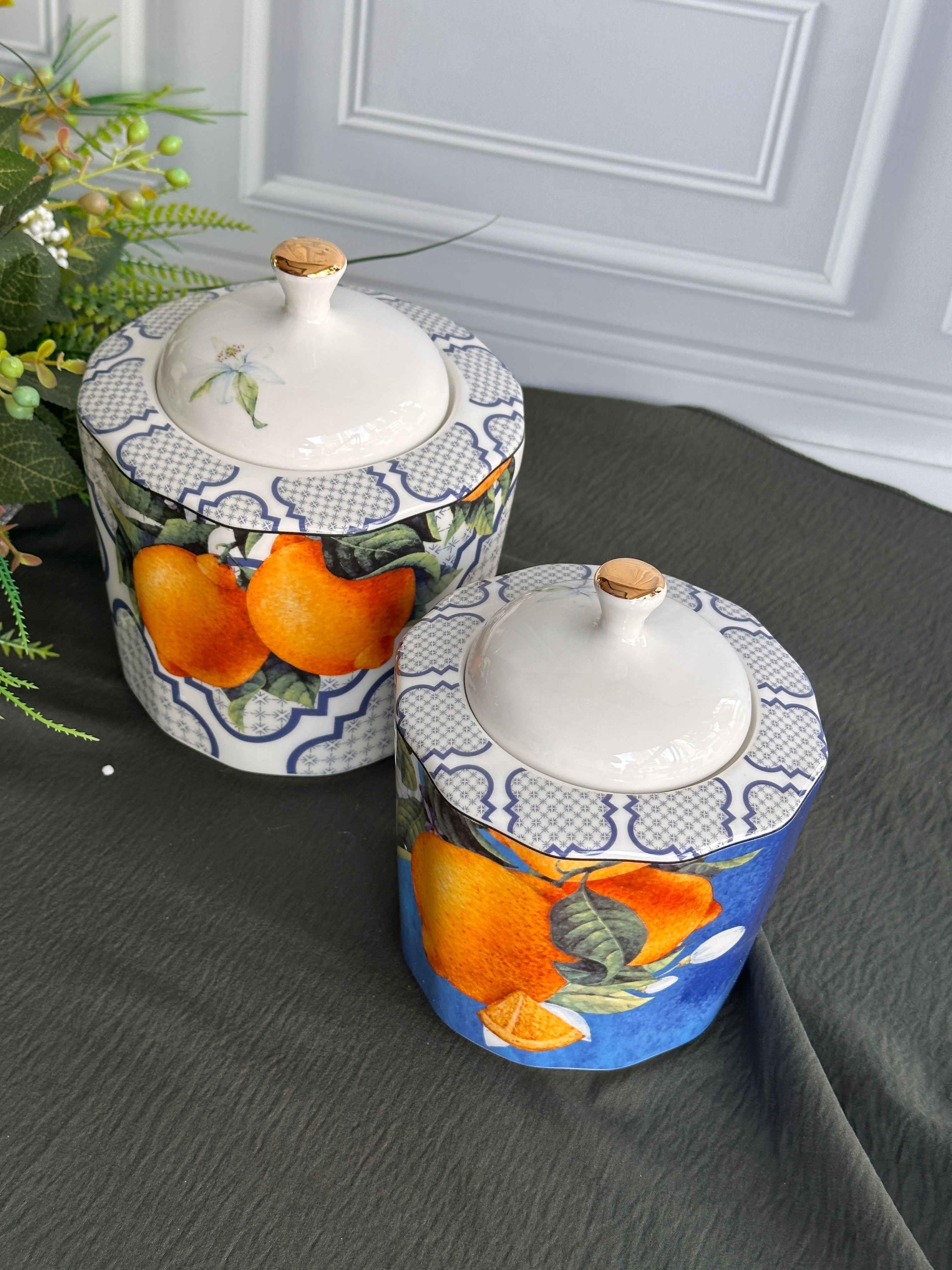 Lemons 2'Li Porselen Kavanoz Seti