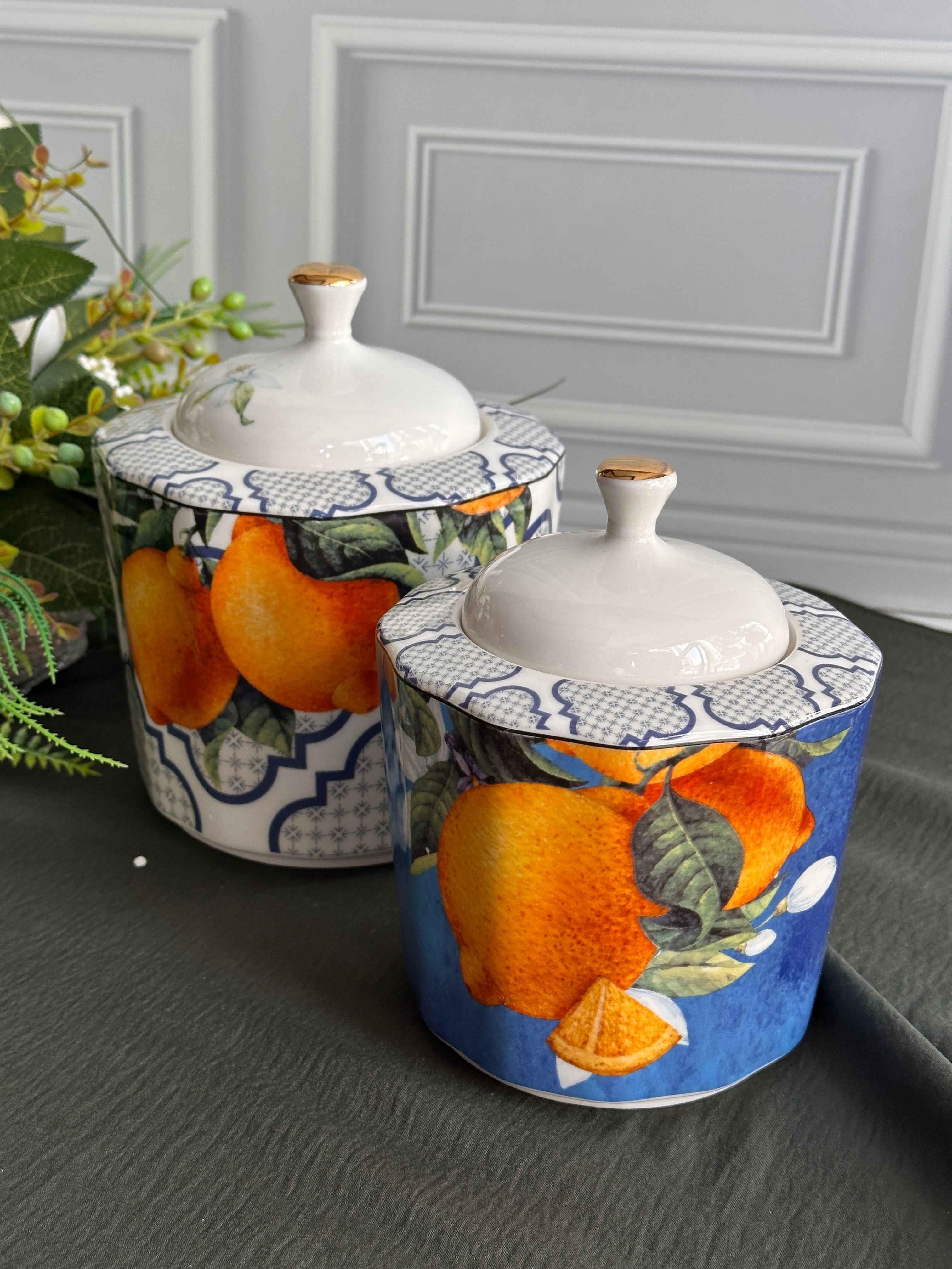 Lemons 2'Li Porselen Kavanoz Seti