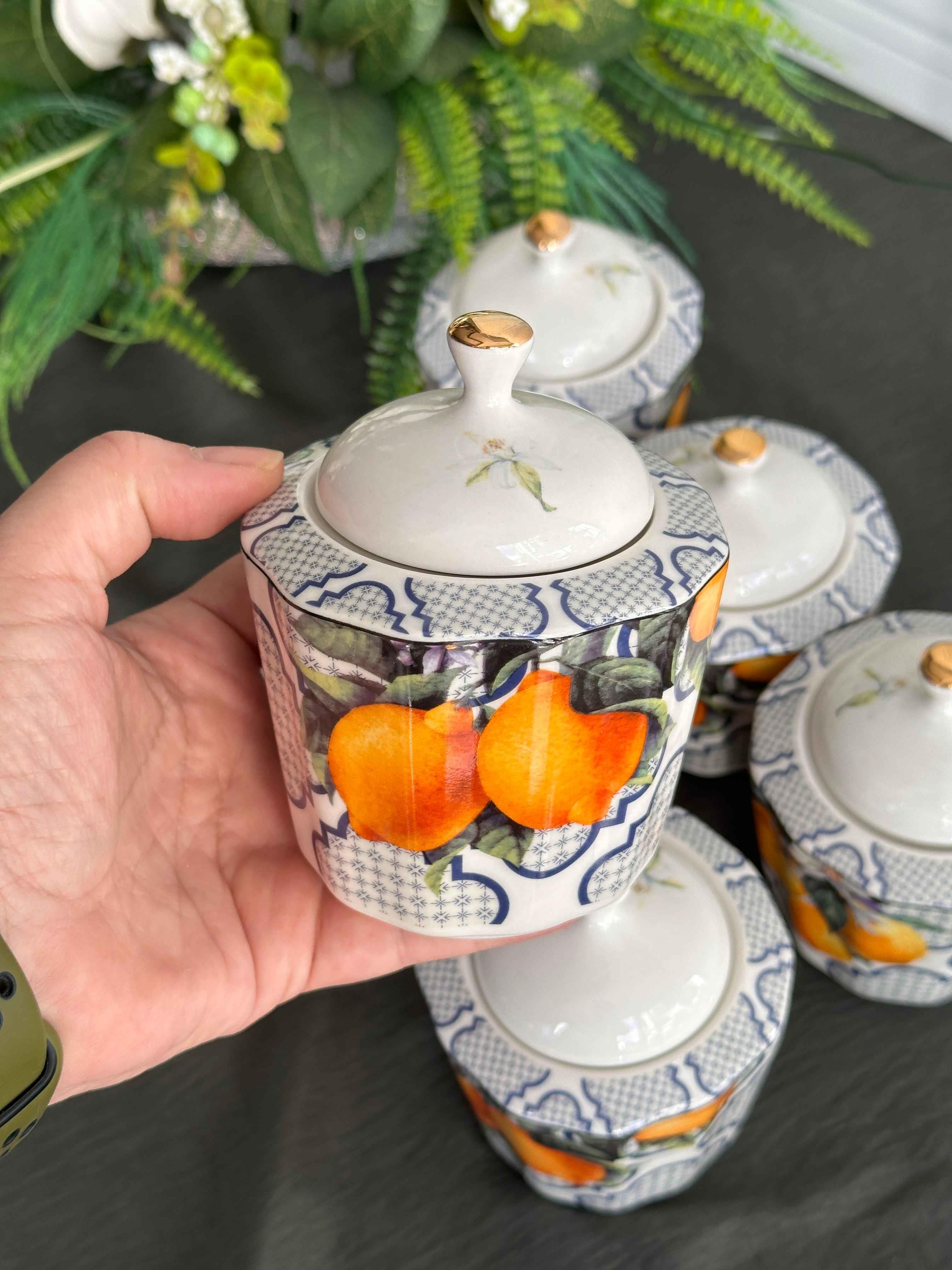 Lemons 6'Lı Porselen Kavanoz Seti