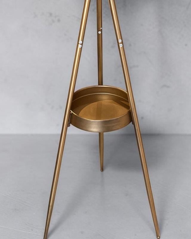 Mat Gold Çarklı Tripod Ayaklı Dekoratif Saat Lora