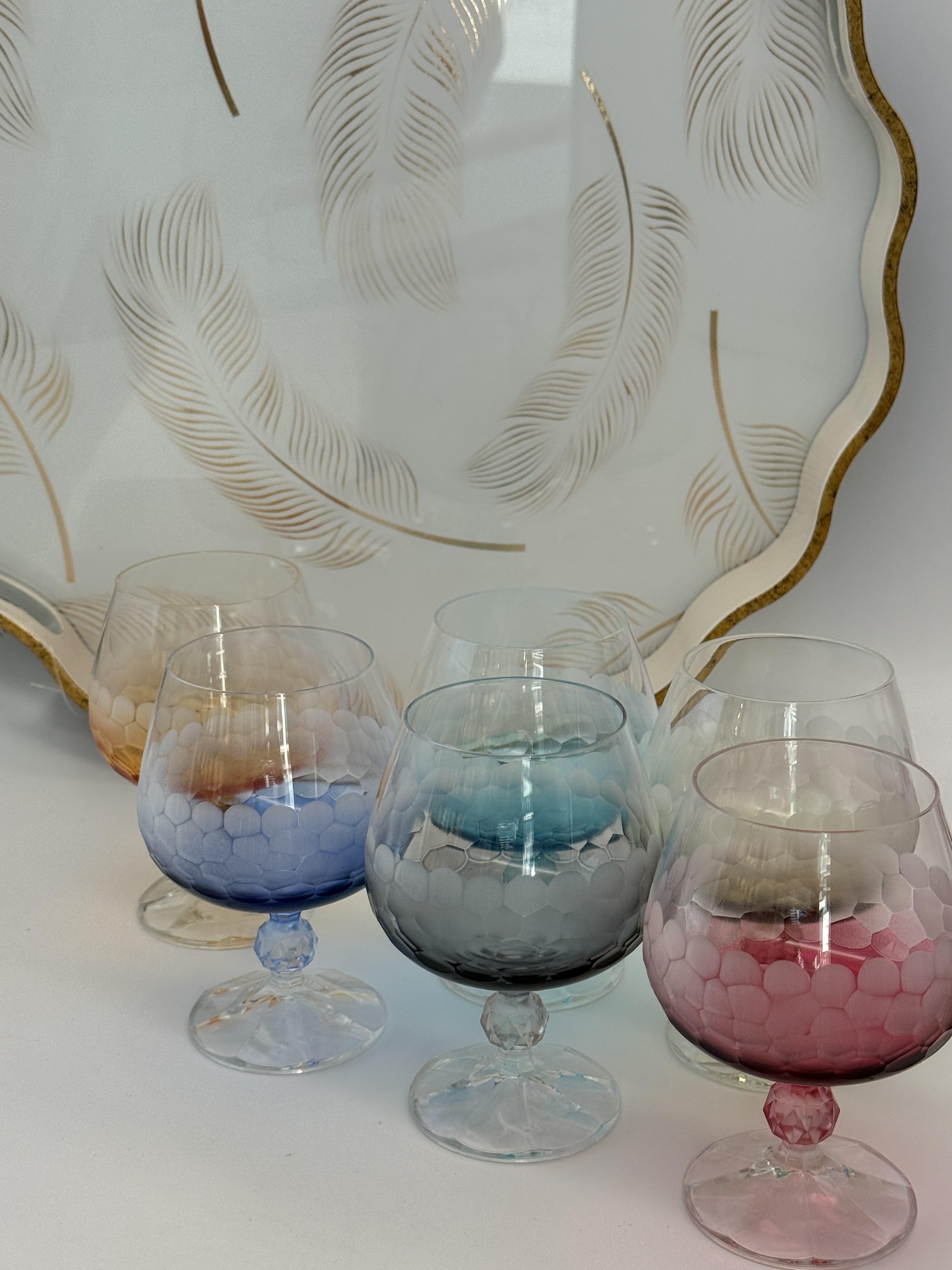 Mercan Mix Kahve Yanı Kristal Su Kadehi-250ml