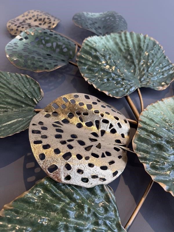 Metal Duvar Panosu 120x55cm Çiçek– Yeşil Gold