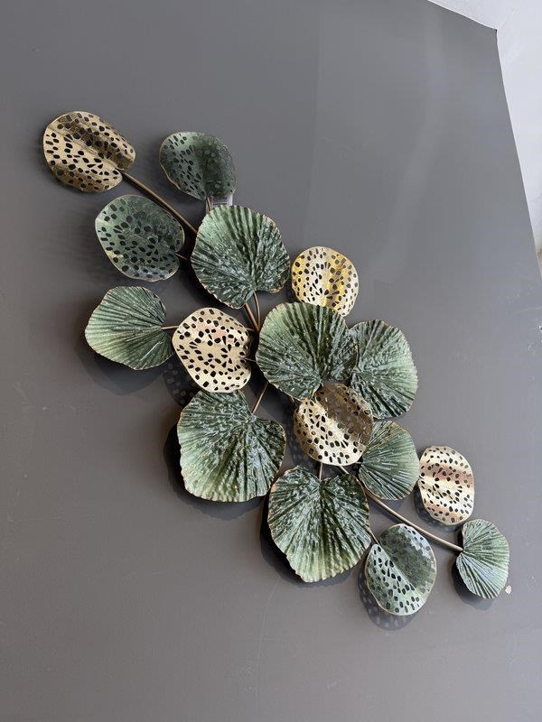 Metal Duvar Panosu 120x55cm Çiçek– Yeşil Gold
