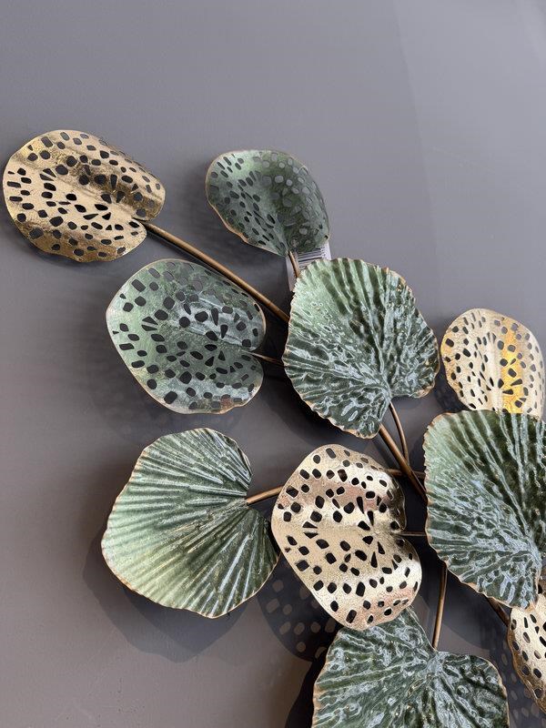 Metal Duvar Panosu 120x55cm Çiçek– Yeşil Gold