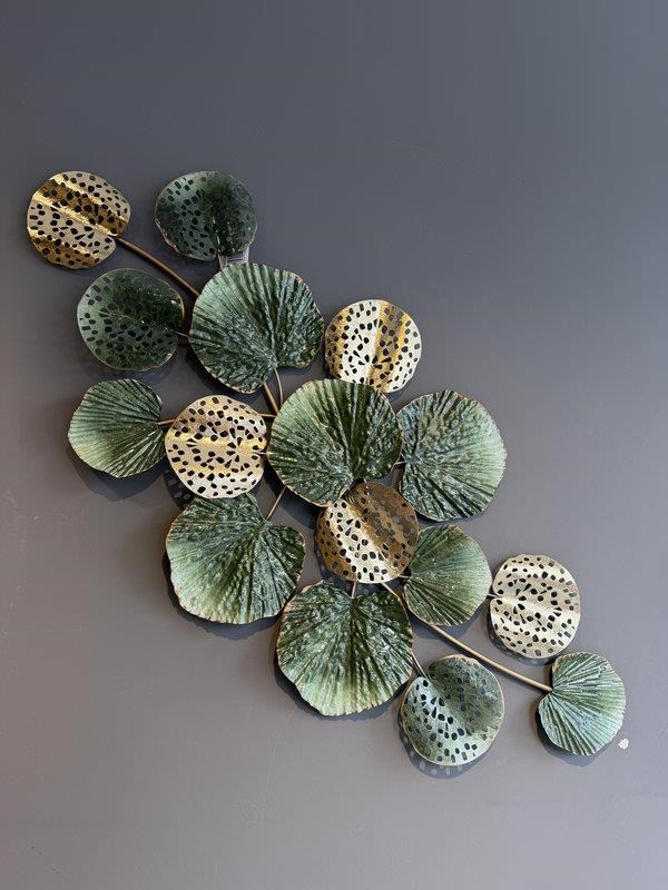 Metal Duvar Panosu 120x55cm Çiçek– Yeşil Gold