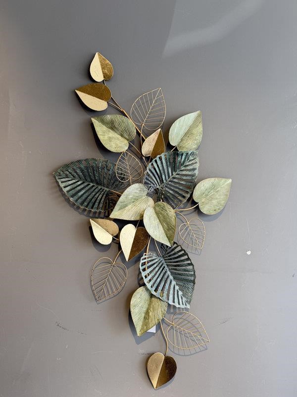 Metal Duvar Panosu 133x69cm Yaprak – Yeşil