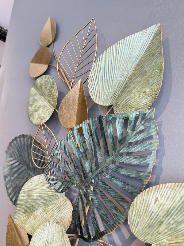 Metal Duvar Panosu 133x69cm Yaprak – Yeşil
