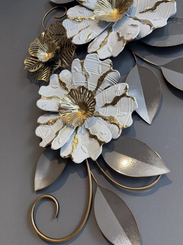 Metal Duvar Panosu 90x49cm Papatya– Beyaz 