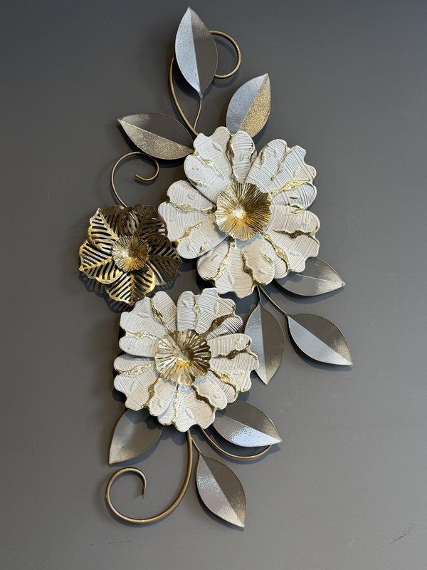 Metal Duvar Panosu 90x49cm Papatya– Beyaz 