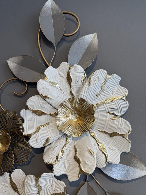Metal Duvar Panosu 90x49cm Papatya– Beyaz 