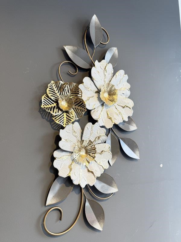 Metal Duvar Panosu 90x49cm Papatya– Beyaz 