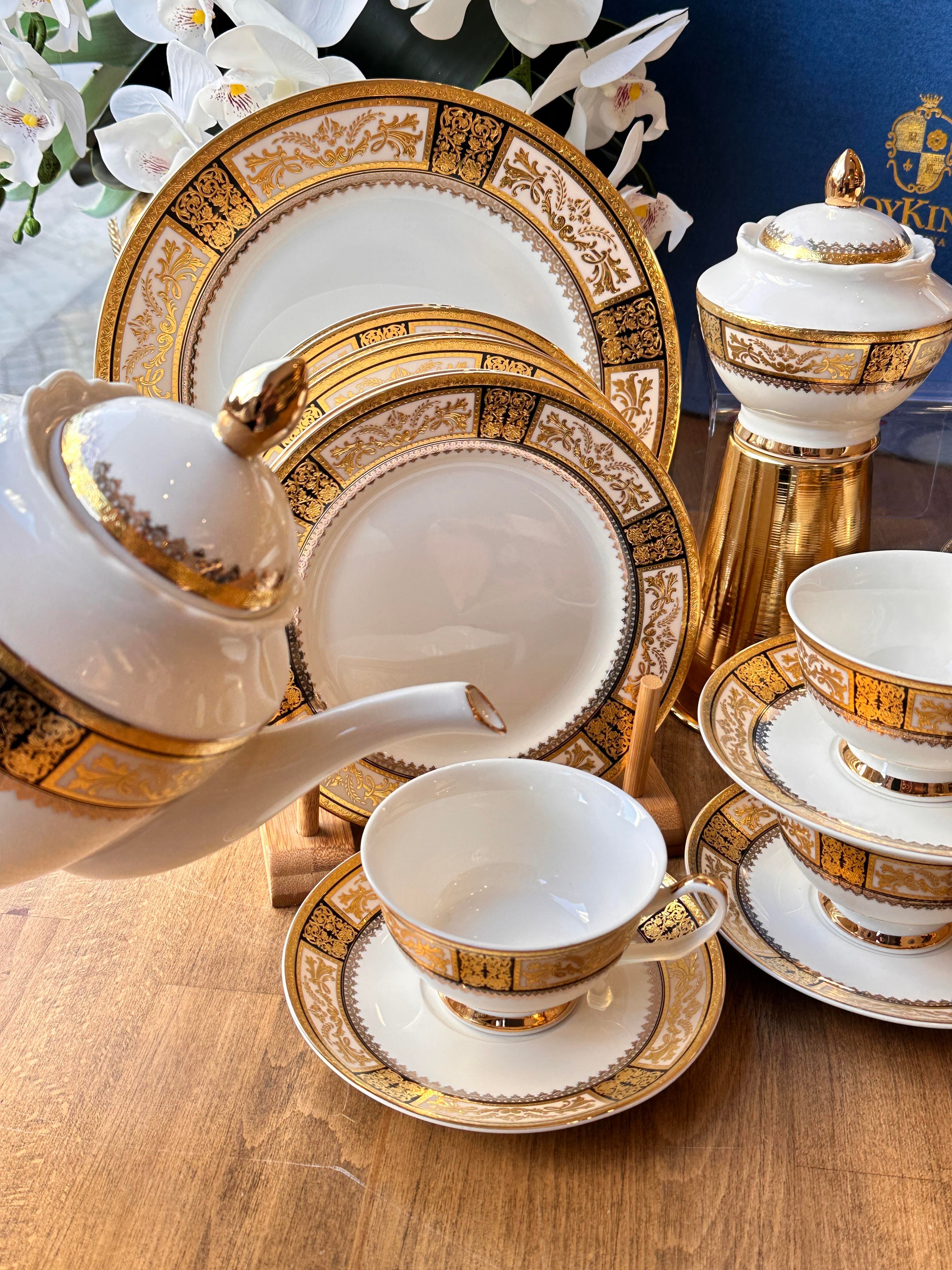Palacıo 24 Parça Porselen Çay Seti 24K Altın