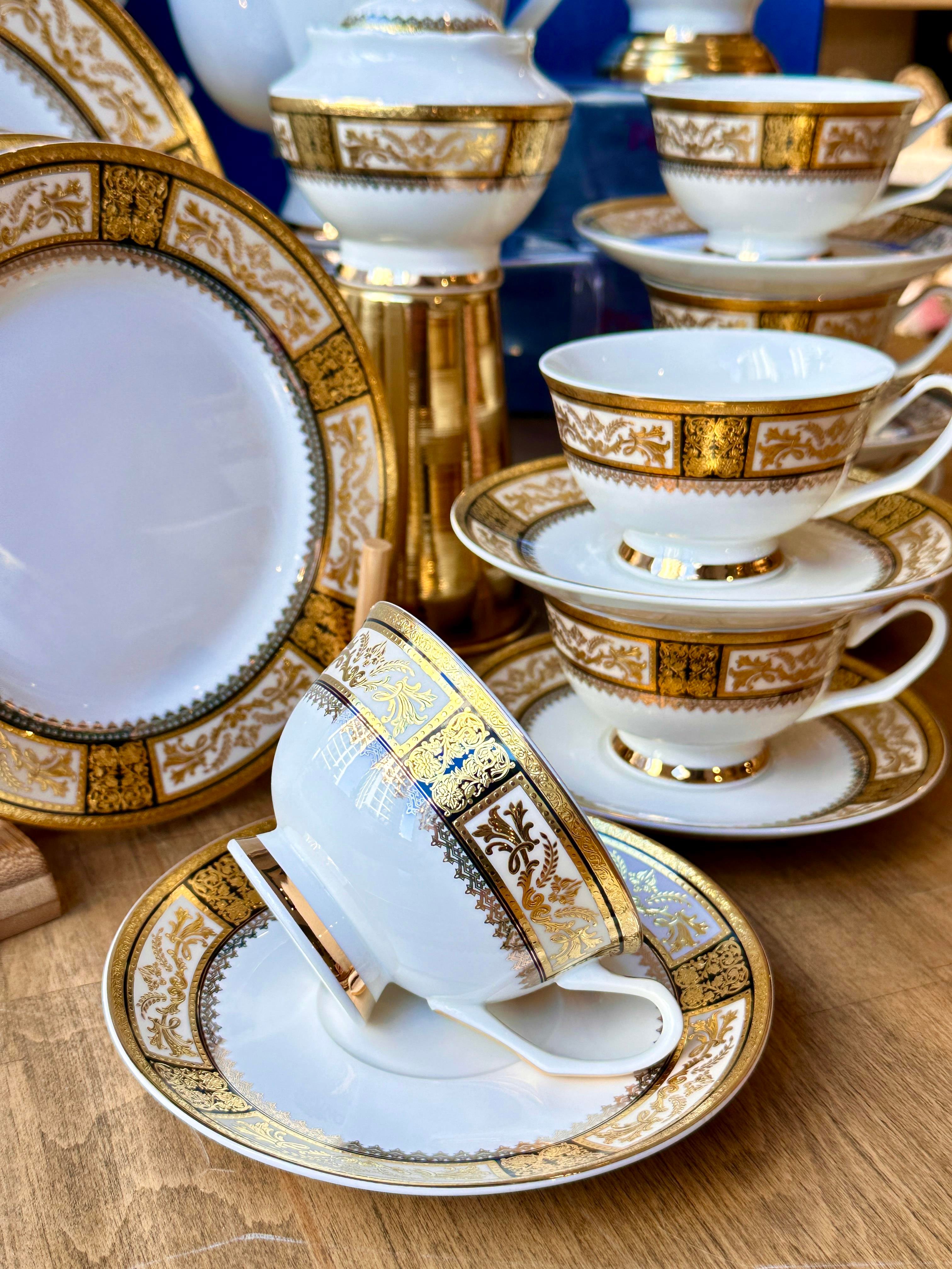 Palacıo 24 Parça Porselen Çay Seti 24K Altın