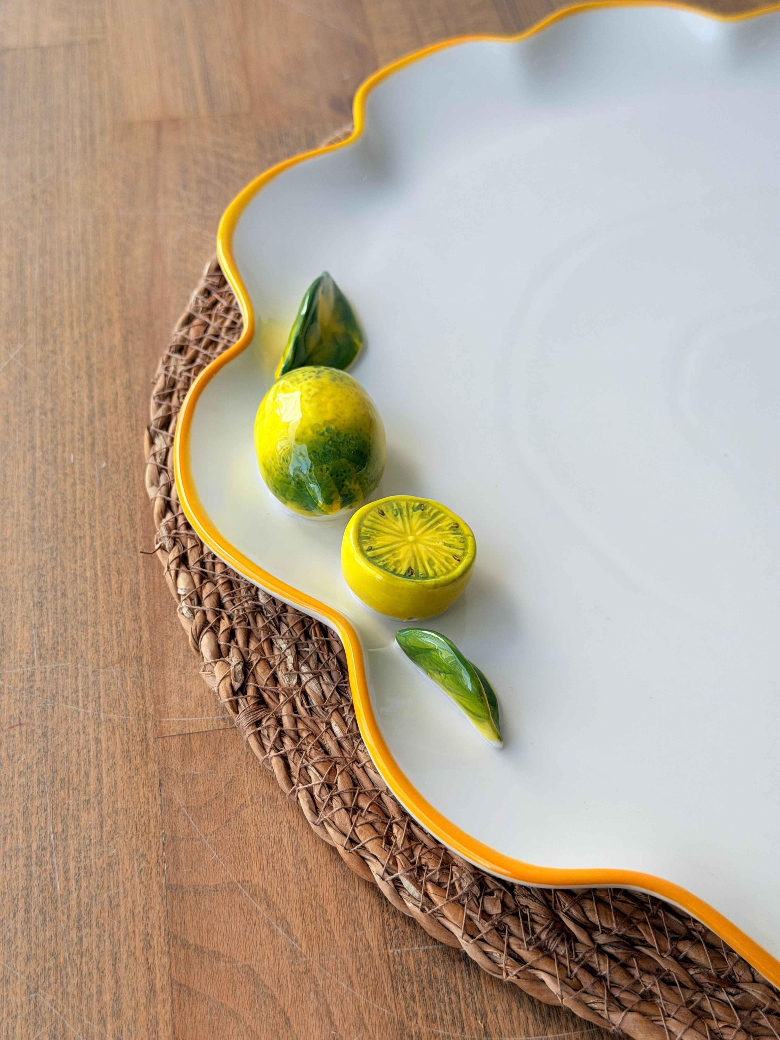 Porselen Amarillo Yuvarlak Sunum Tabak 35 cm