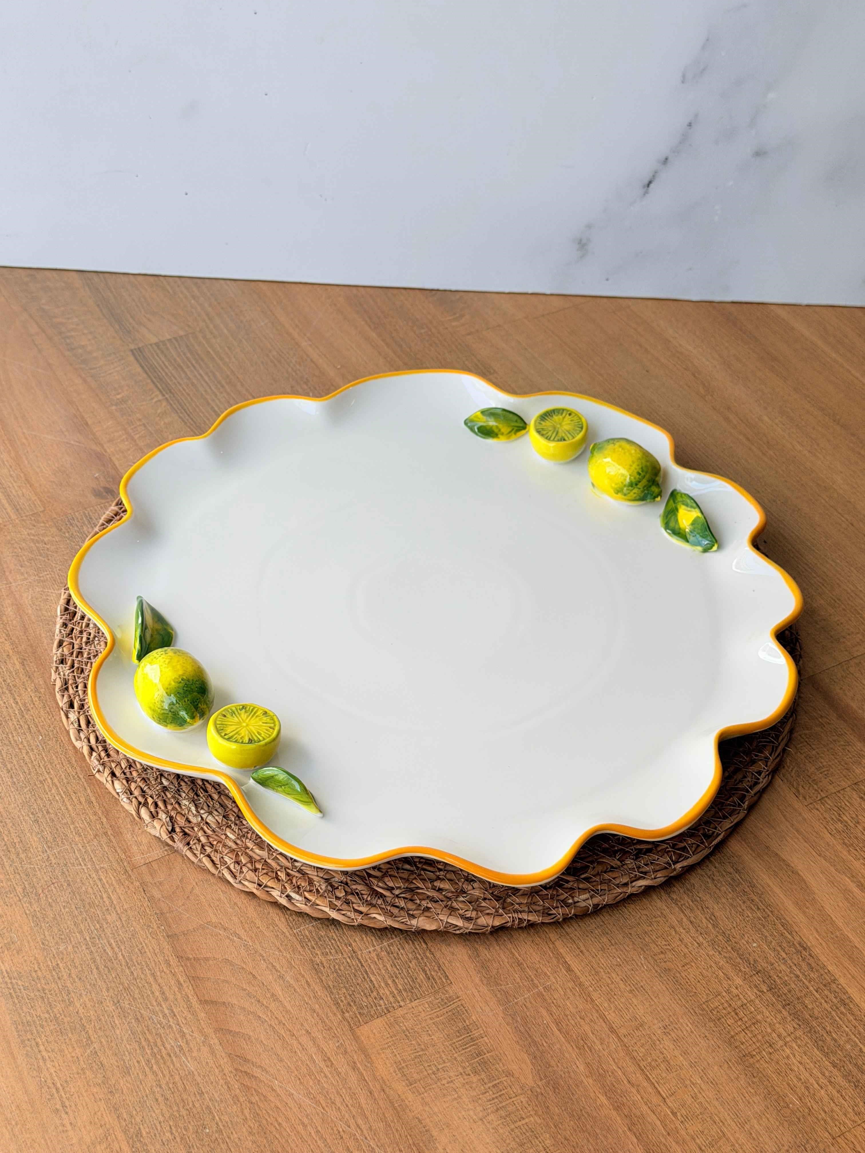 Porselen Amarillo Yuvarlak Sunum Tabak 35 cm