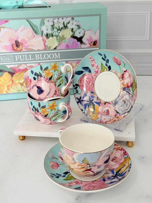 Porselen Çay Fincanı 6 Kişilik 12 Parça Full Bloom